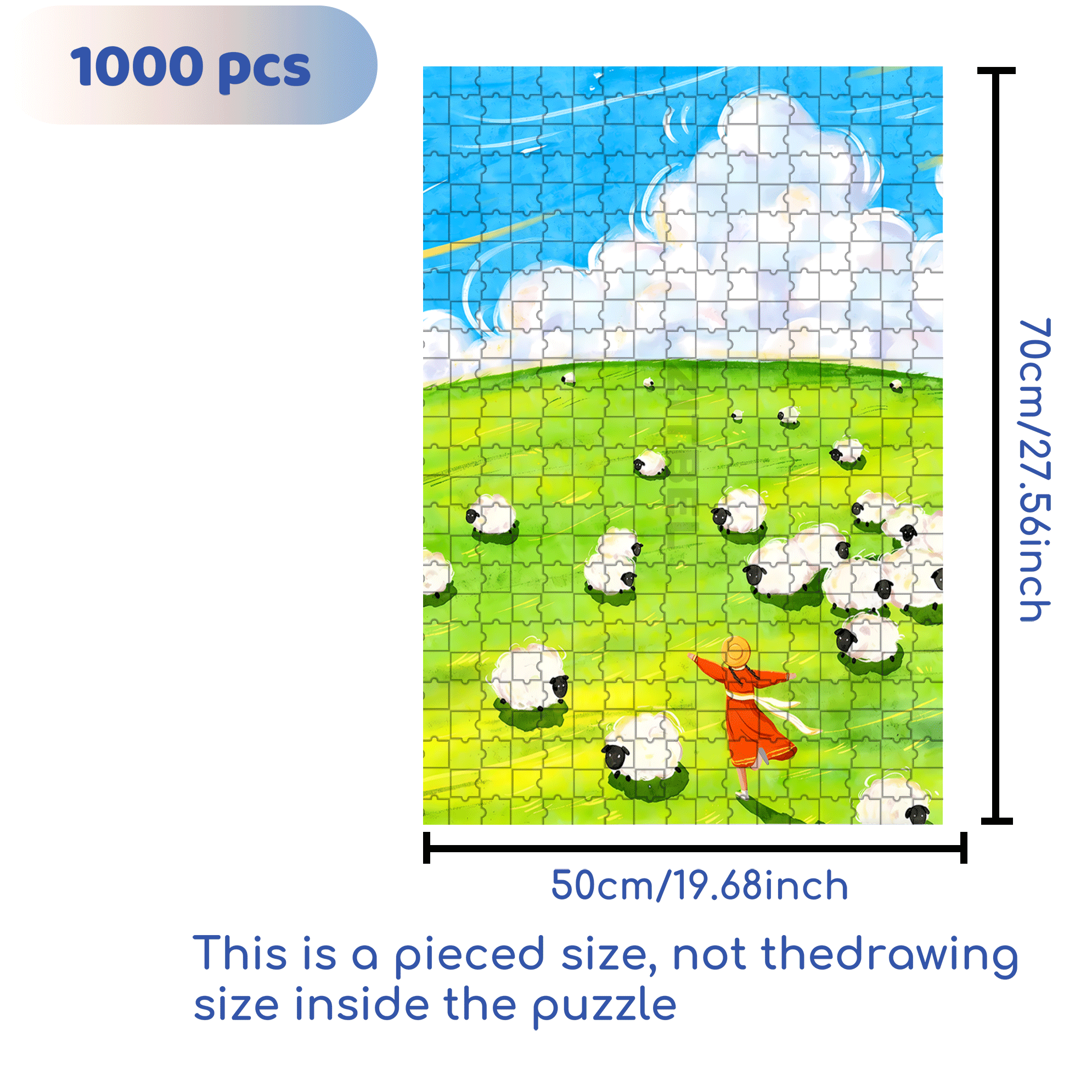 Joyful Running 2 500pcs/1000pcs Jigsaw Puzzle, Scratch-Resistant, Interactive Family Game & Brain-Boosting DIY Decor, Perfect for Halloween, Christmas & New Year Gifts, Family Puzzle Game
