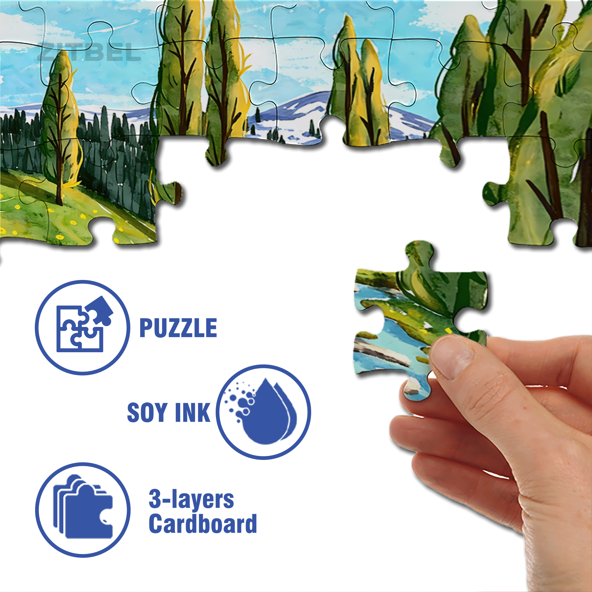 Joyful Running 500pcs/1000pcs Jigsaw Puzzle, Scratch-Resistant, Interactive Family Game & Brain-Boosting DIY Decor, Perfect for Halloween, Christmas & New Year Gifts, Family Puzzle Game