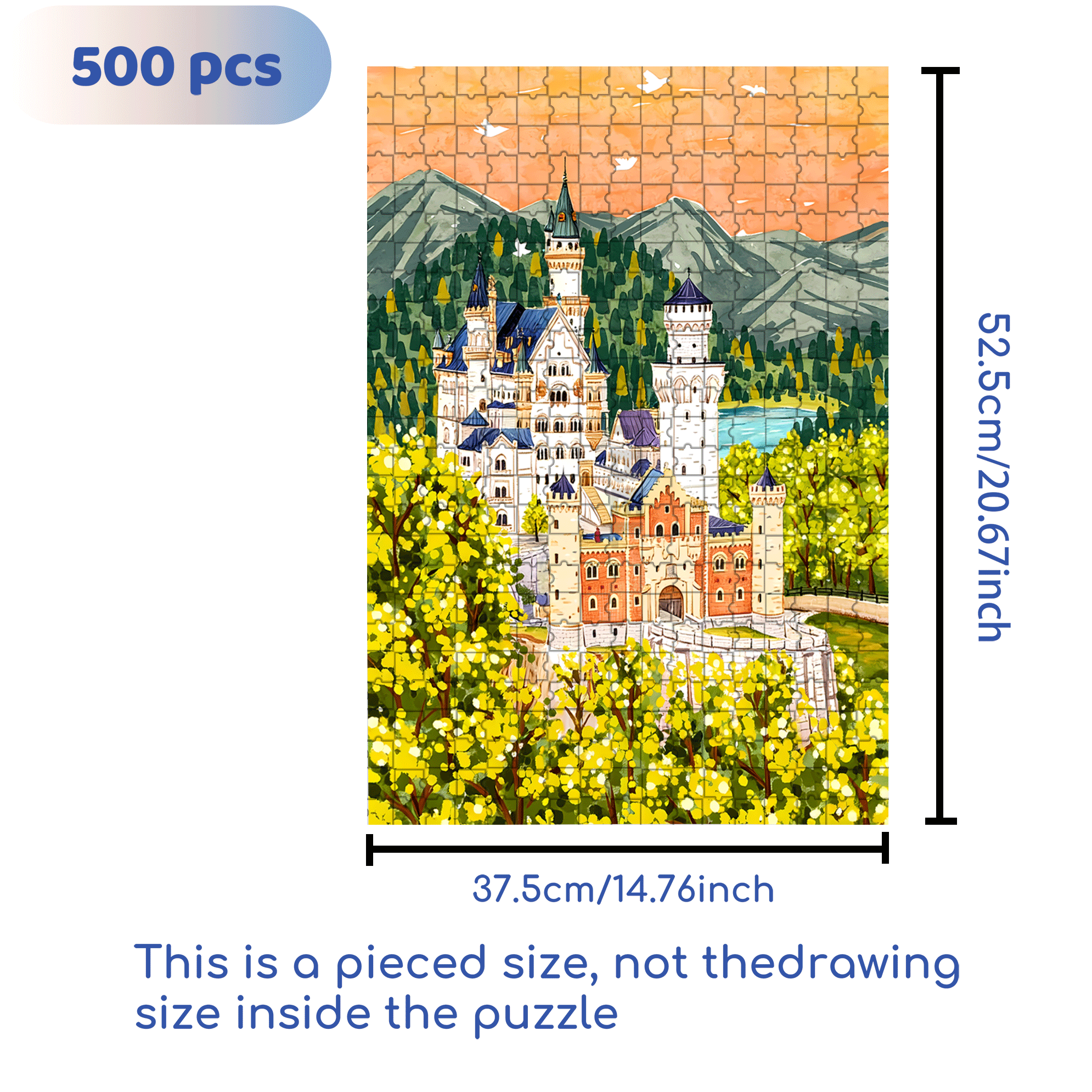 Jungle Castle 500pcs/1000pcs Jigsaw Puzzle, Scratch-Resistant, Interactive Family Game & Brain-Boosting DIY Decor, Perfect for Halloween, Christmas & New Year Gifts, Family Puzzle Game