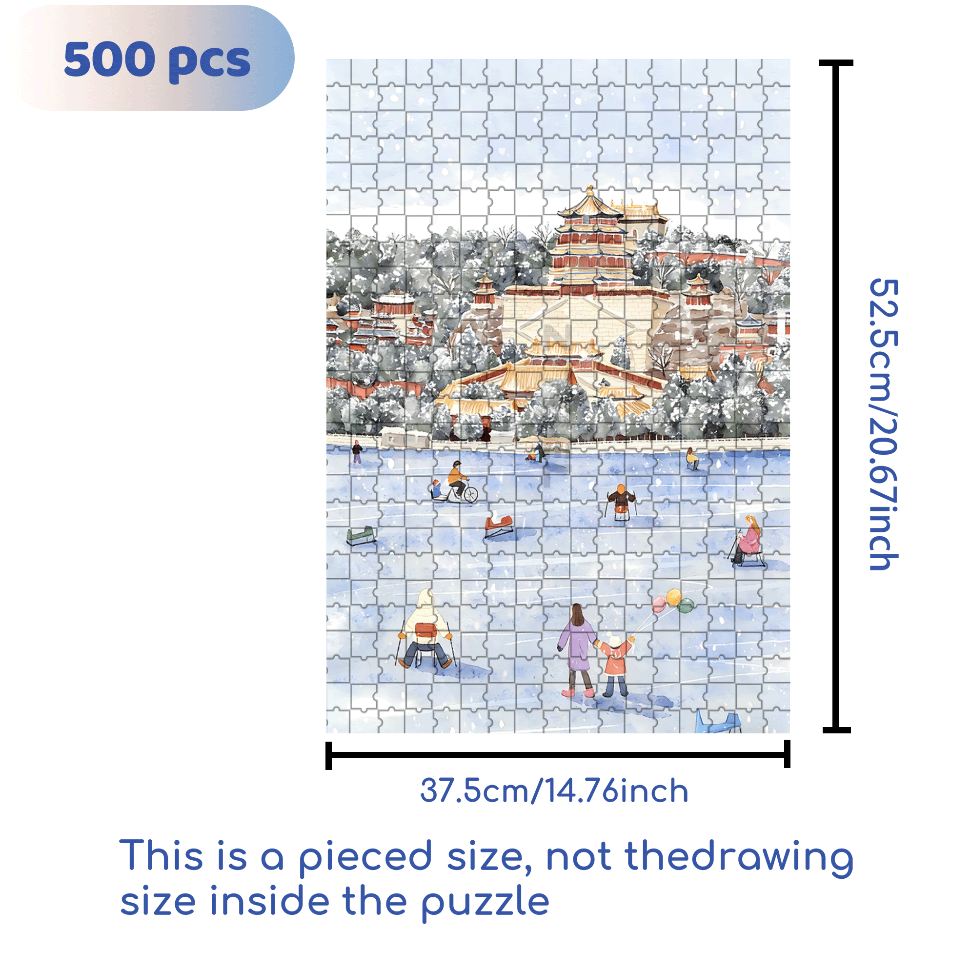 Kunming Lake 500pcs/1000pcs Jigsaw Puzzle, Scratch-Resistant, Interactive Family Game & Brain-Boosting DIY Decor, Perfect for Halloween, Christmas & New Year Gifts, Family Puzzle Game