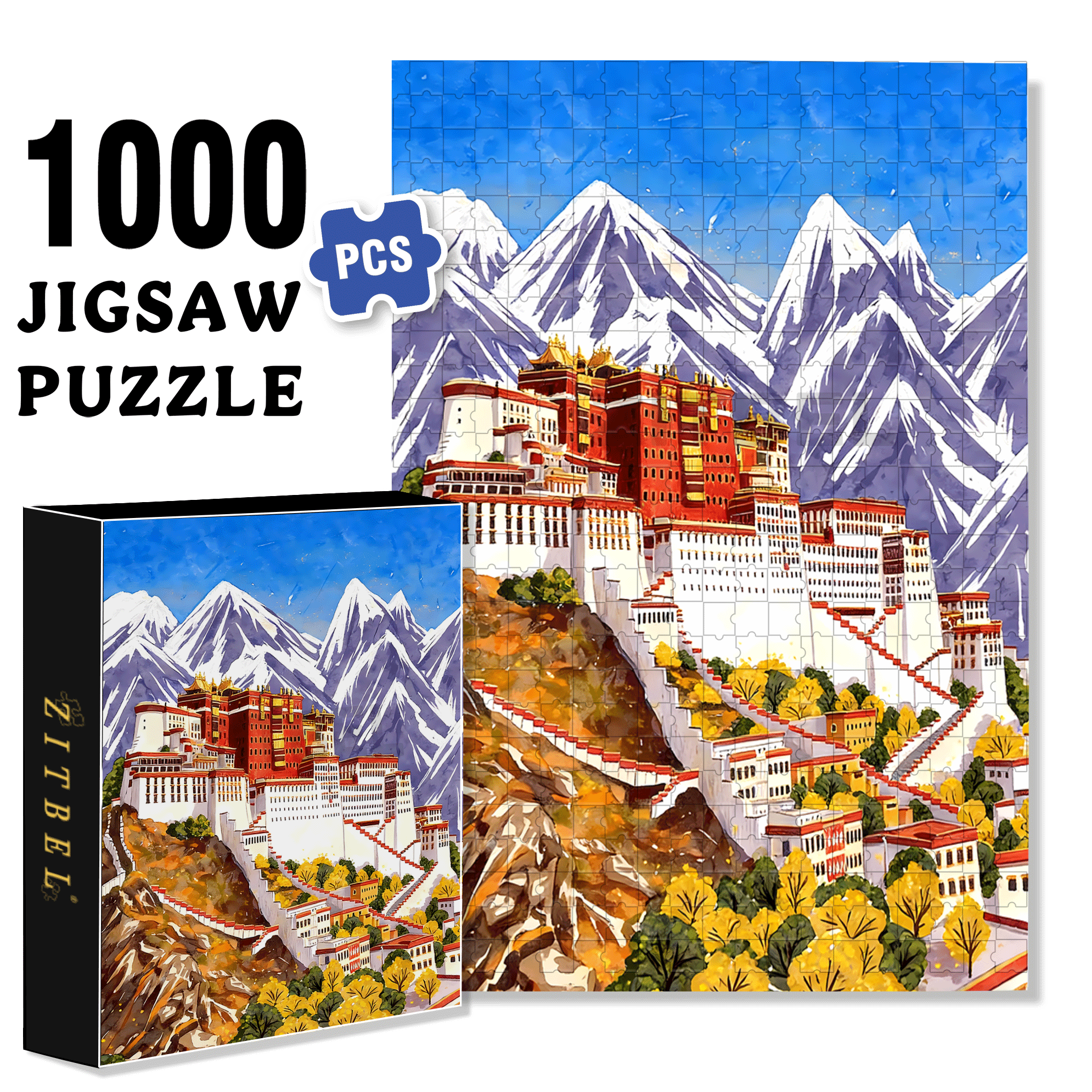 Lasa 500pcs/1000pcs Jigsaw Puzzle, Scratch-Resistant, Interactive Family Game & Brain-Boosting DIY Decor, Perfect for Halloween, Christmas & New Year Gifts, Family Puzzle Game