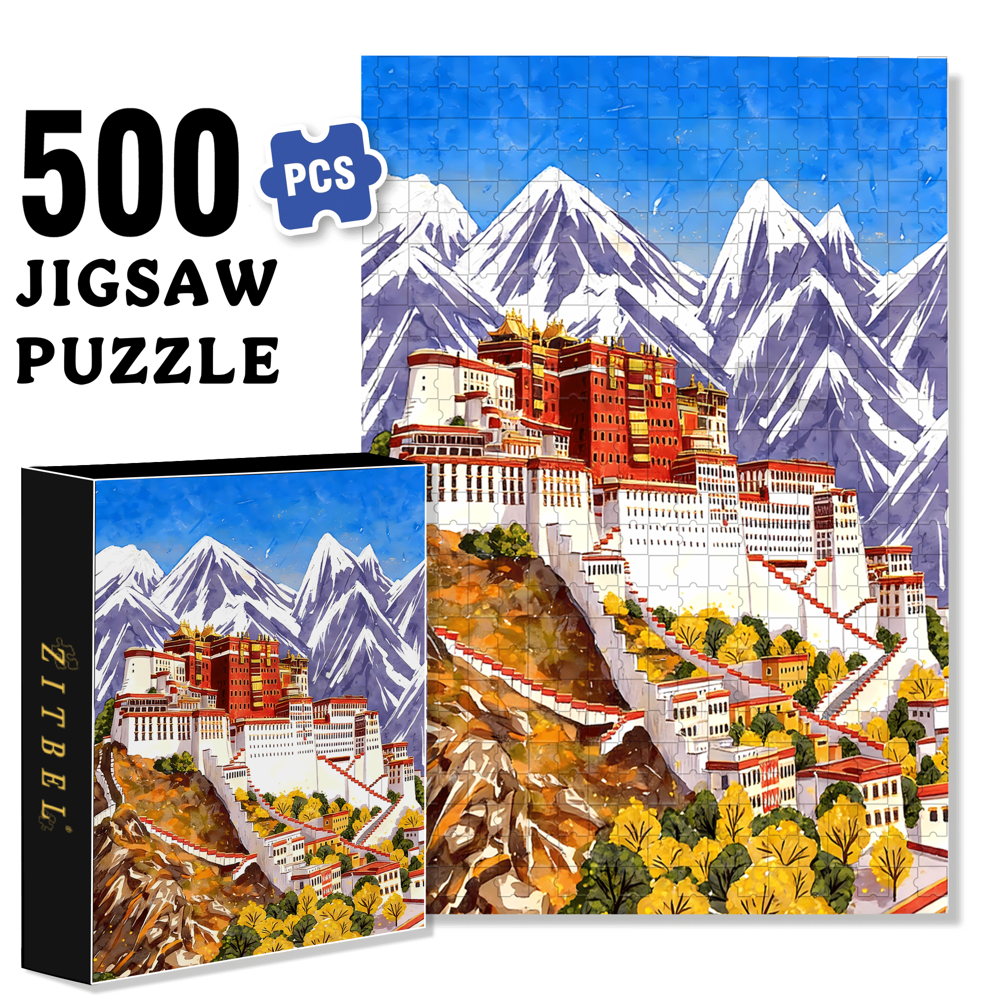 Lasa 500pcs/1000pcs Jigsaw Puzzle, Scratch-Resistant, Interactive Family Game & Brain-Boosting DIY Decor, Perfect for Halloween, Christmas & New Year Gifts, Family Puzzle Game