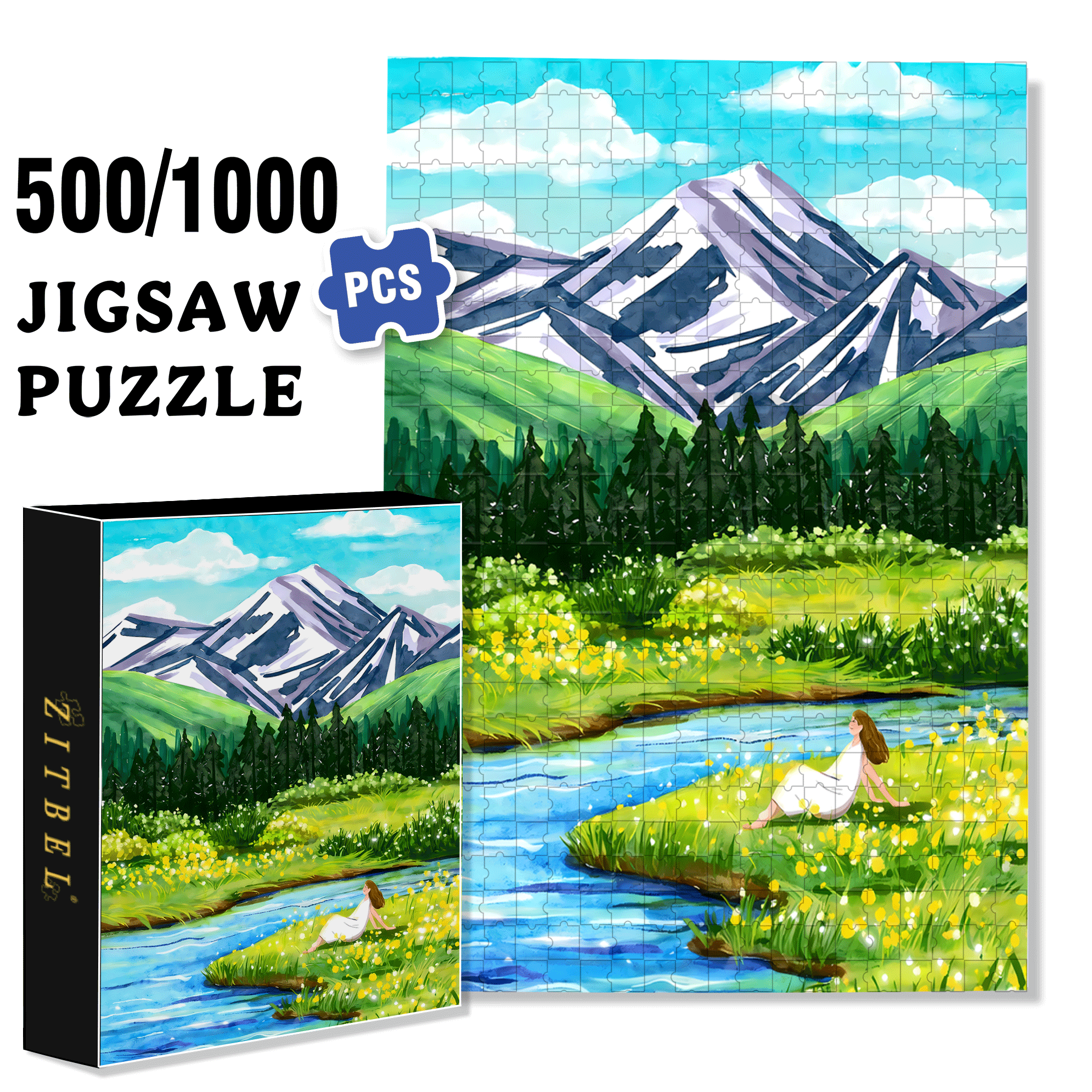 Let's Go To The Outskirts 2 500pcs/1000pcs Jigsaw Puzzle, Scratch-Resistant, Interactive Family Game & Brain-Boosting DIY Decor, Perfect for Halloween, Christmas & New Year Gifts, Family Puzzle Game