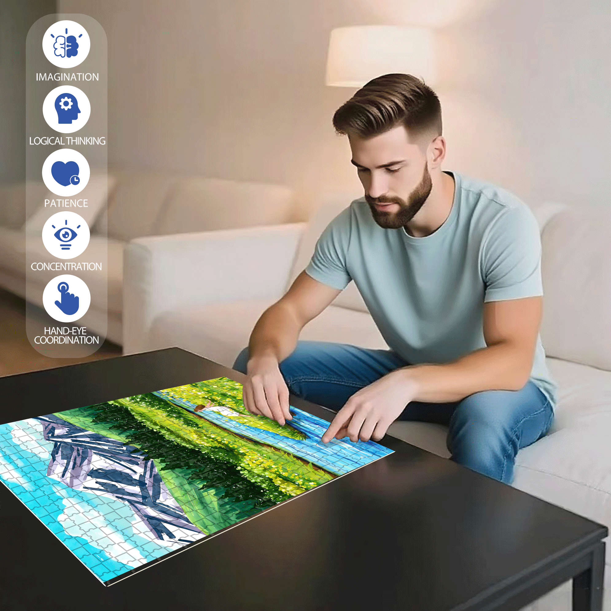 Let's Go To The Outskirts 2 500pcs/1000pcs Jigsaw Puzzle, Scratch-Resistant, Interactive Family Game & Brain-Boosting DIY Decor, Perfect for Halloween, Christmas & New Year Gifts, Family Puzzle Game