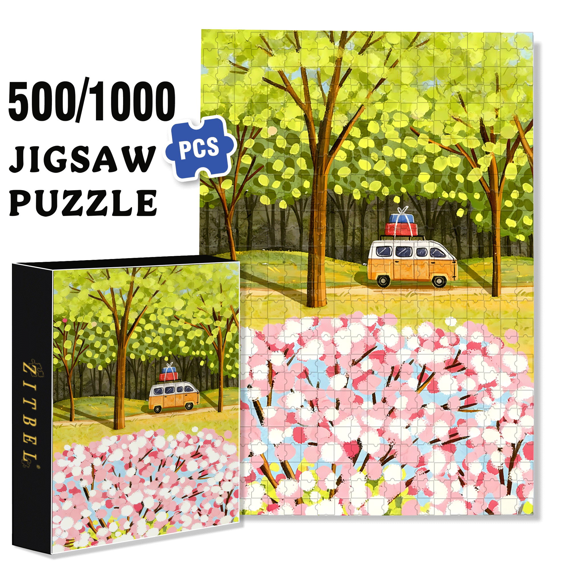 Let's Go To The Outskirts 3 500pcs/1000pcs Jigsaw Puzzle, Scratch-Resistant, Interactive Family Game & Brain-Boosting DIY Decor, Perfect for Halloween, Christmas & New Year Gifts, Family Puzzle Game