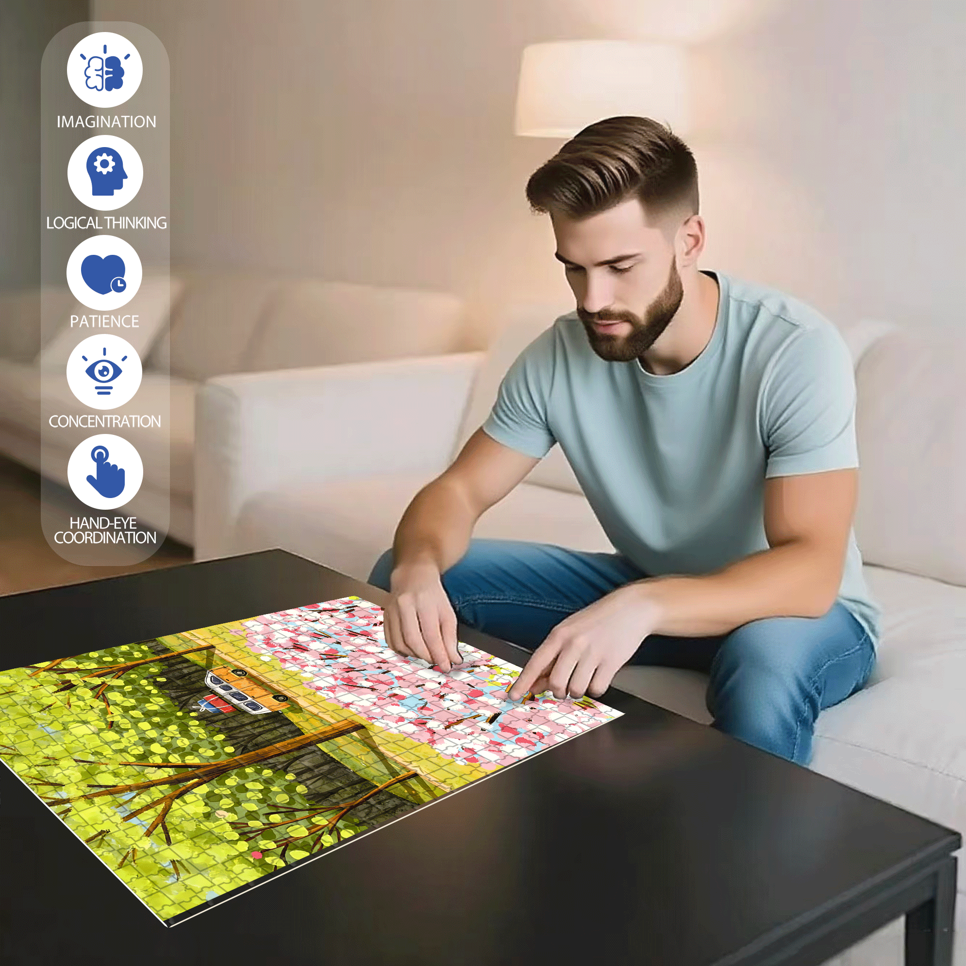 Let's Go To The Outskirts 3 500pcs/1000pcs Jigsaw Puzzle, Scratch-Resistant, Interactive Family Game & Brain-Boosting DIY Decor, Perfect for Halloween, Christmas & New Year Gifts, Family Puzzle Game