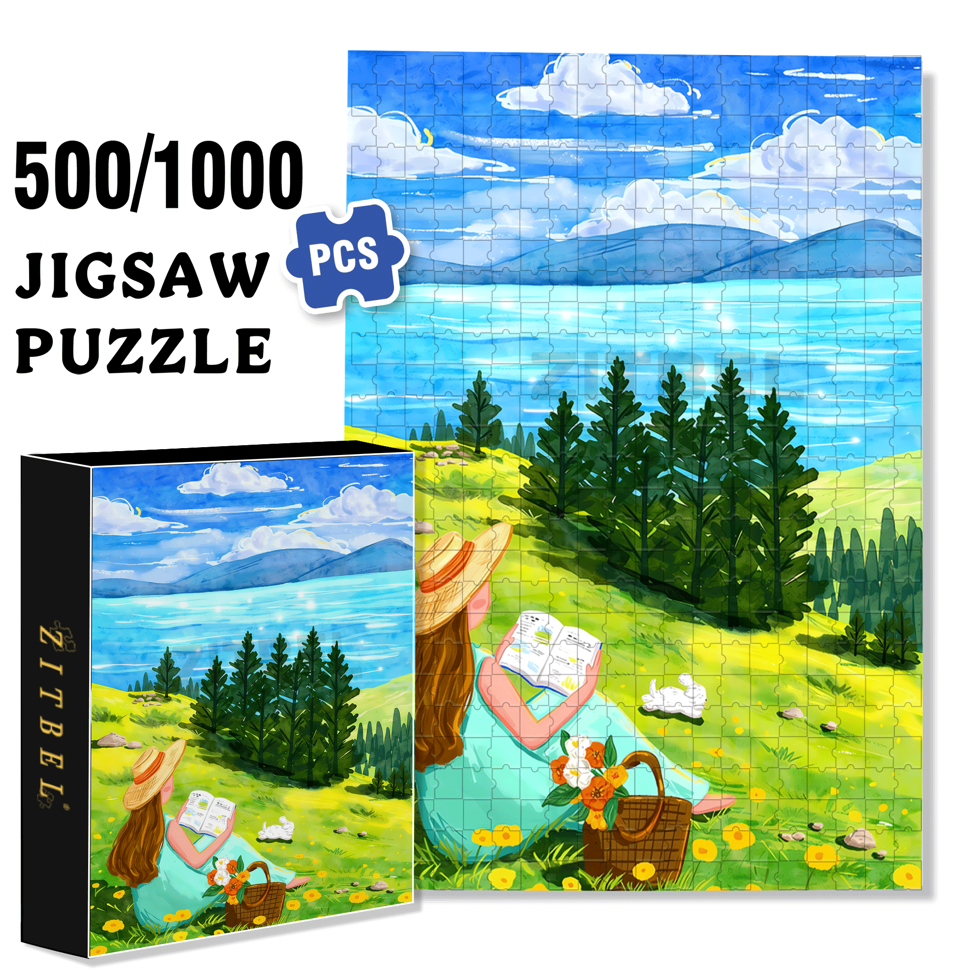 Let's Go To The Outskirts 500pcs/1000pcs Jigsaw Puzzle, Scratch-Resistant, Interactive Family Game & Brain-Boosting DIY Decor, Perfect for Halloween, Christmas & New Year Gifts, Family Puzzle Game