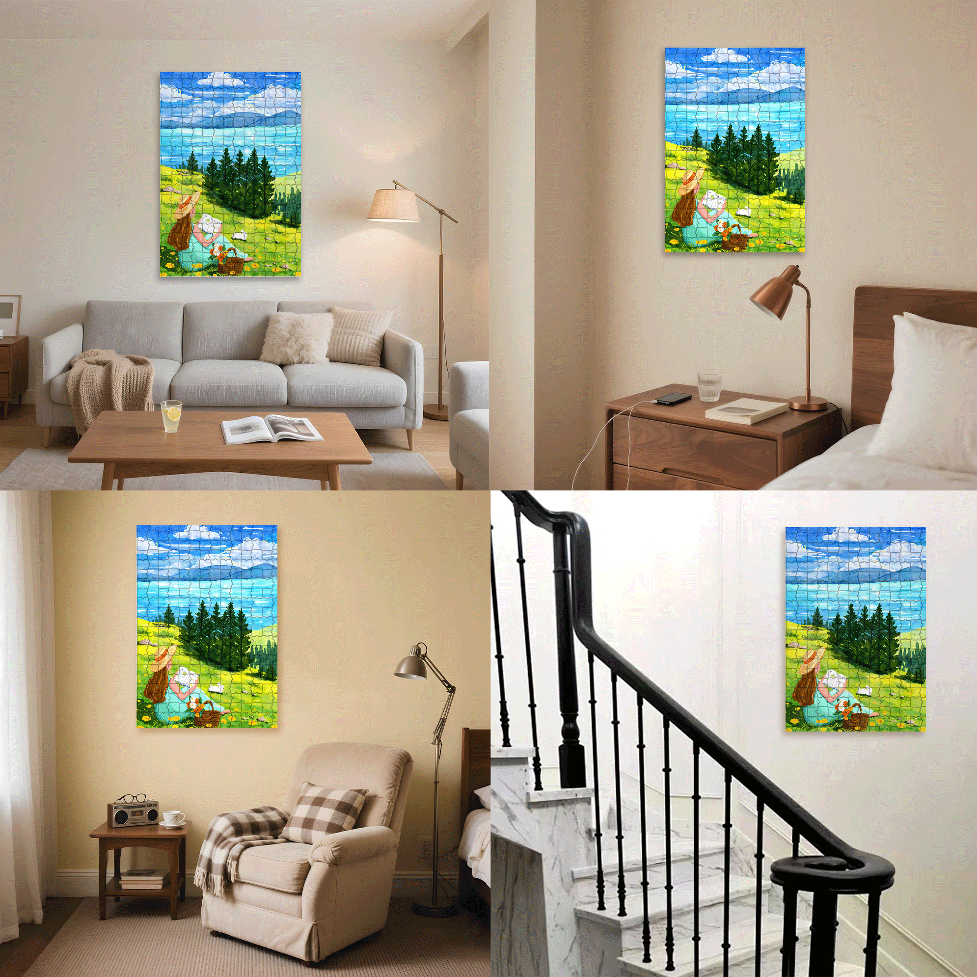 Let's Go To The Outskirts 500pcs/1000pcs Jigsaw Puzzle, Scratch-Resistant, Interactive Family Game & Brain-Boosting DIY Decor, Perfect for Halloween, Christmas & New Year Gifts, Family Puzzle Game