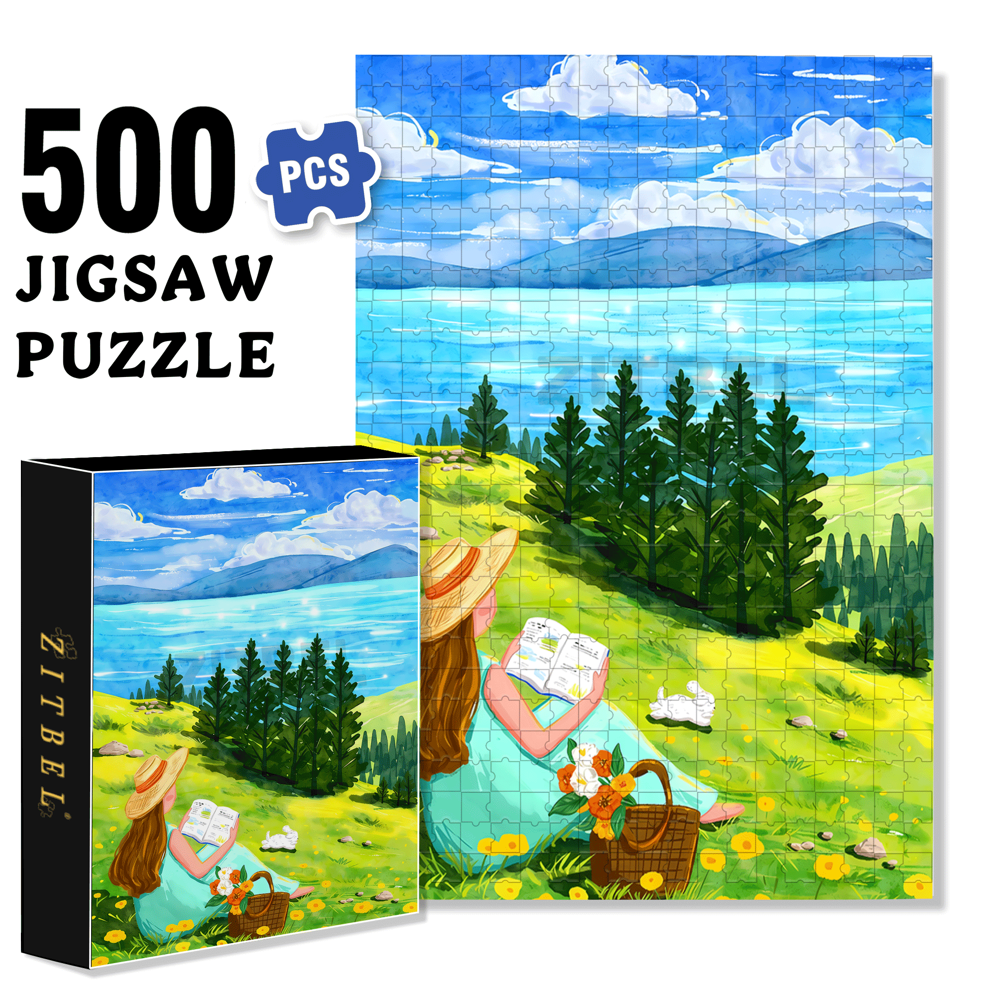 Let's Go To The Outskirts 500pcs/1000pcs Jigsaw Puzzle, Scratch-Resistant, Interactive Family Game & Brain-Boosting DIY Decor, Perfect for Halloween, Christmas & New Year Gifts, Family Puzzle Game