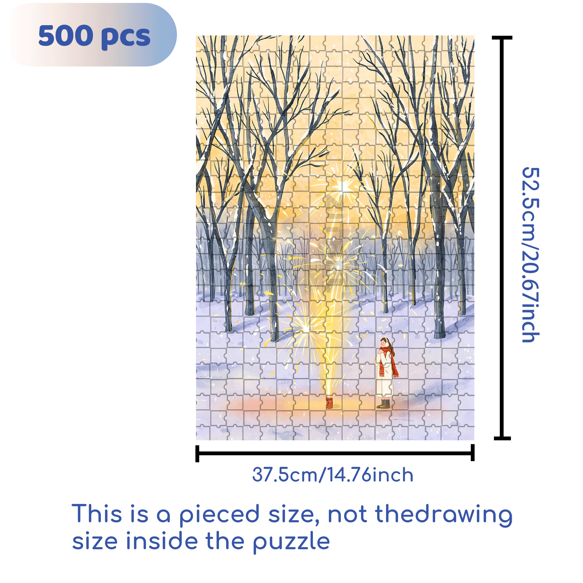Let's Set Off Fireworks 500pcs/1000pcs Jigsaw Puzzle, Scratch-Resistant, Interactive Family Game & Brain-Boosting DIY Decor, Perfect for Halloween, Christmas & New Year Gifts, Family Puzzle Game