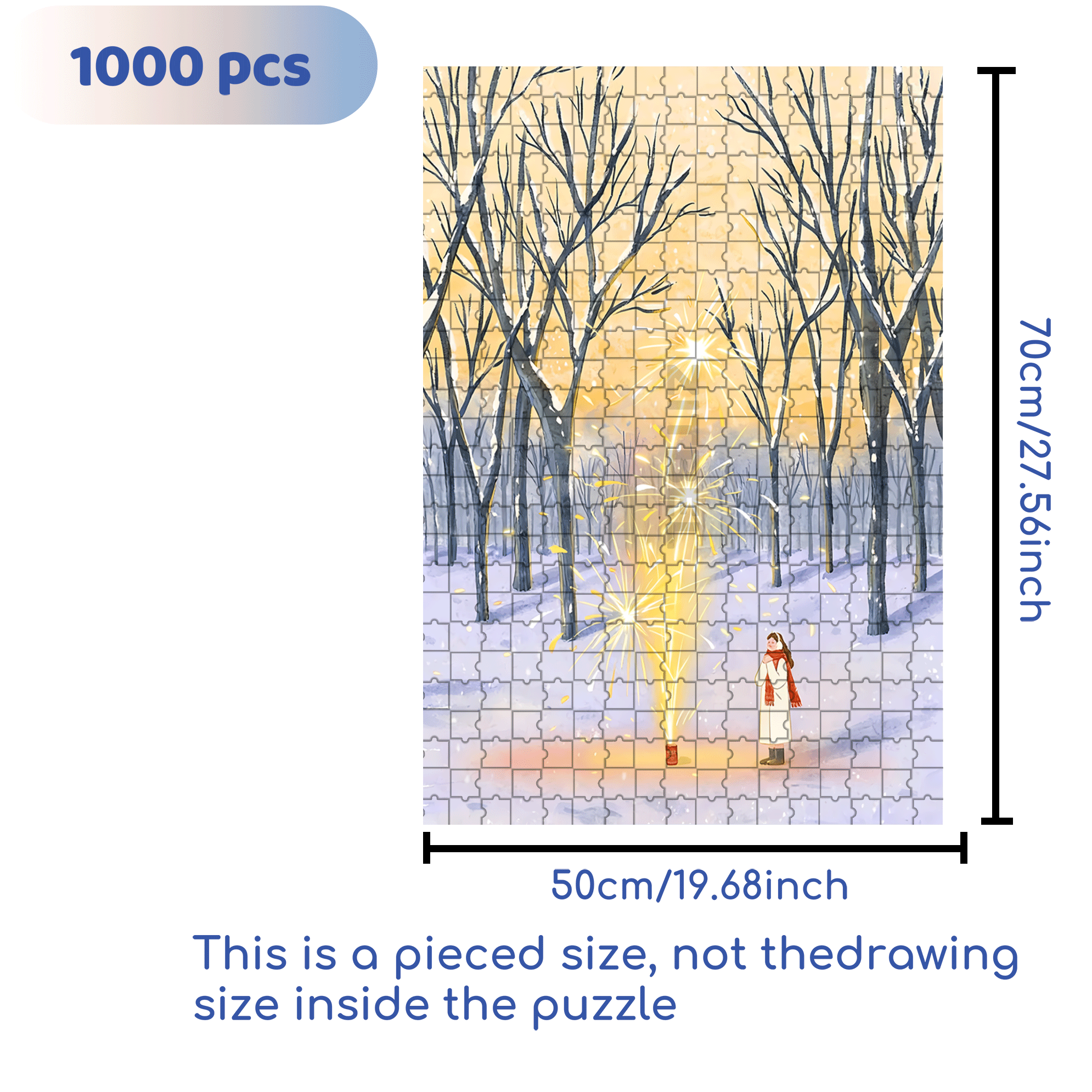 Let's Set Off Fireworks 500pcs/1000pcs Jigsaw Puzzle, Scratch-Resistant, Interactive Family Game & Brain-Boosting DIY Decor, Perfect for Halloween, Christmas & New Year Gifts, Family Puzzle Game