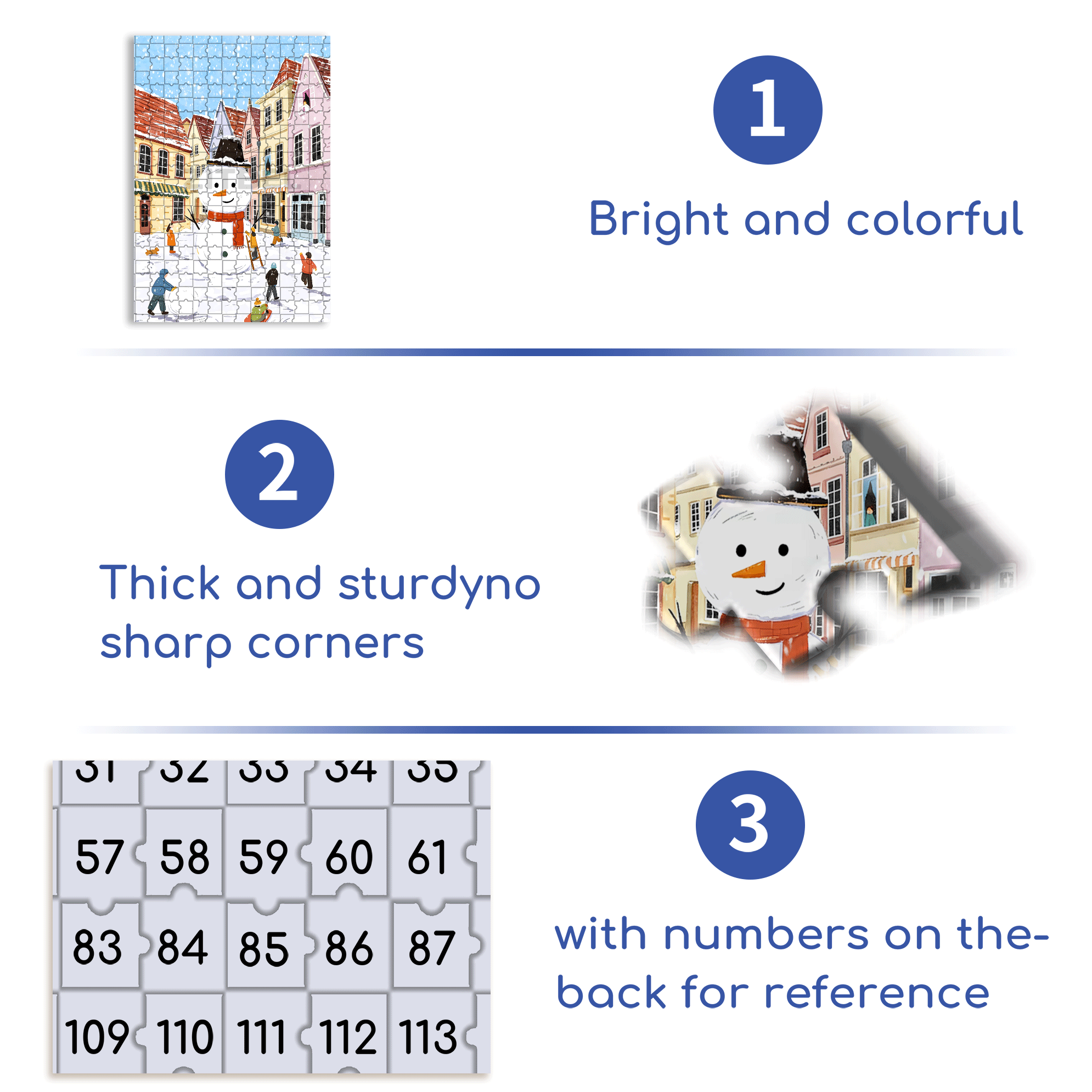 Make A Big Snowman 500pcs/1000pcs Jigsaw Puzzle, Scratch-Resistant, Interactive Family Game & Brain-Boosting DIY Decor, Perfect for Halloween, Christmas & New Year Gifts, Family Puzzle Game