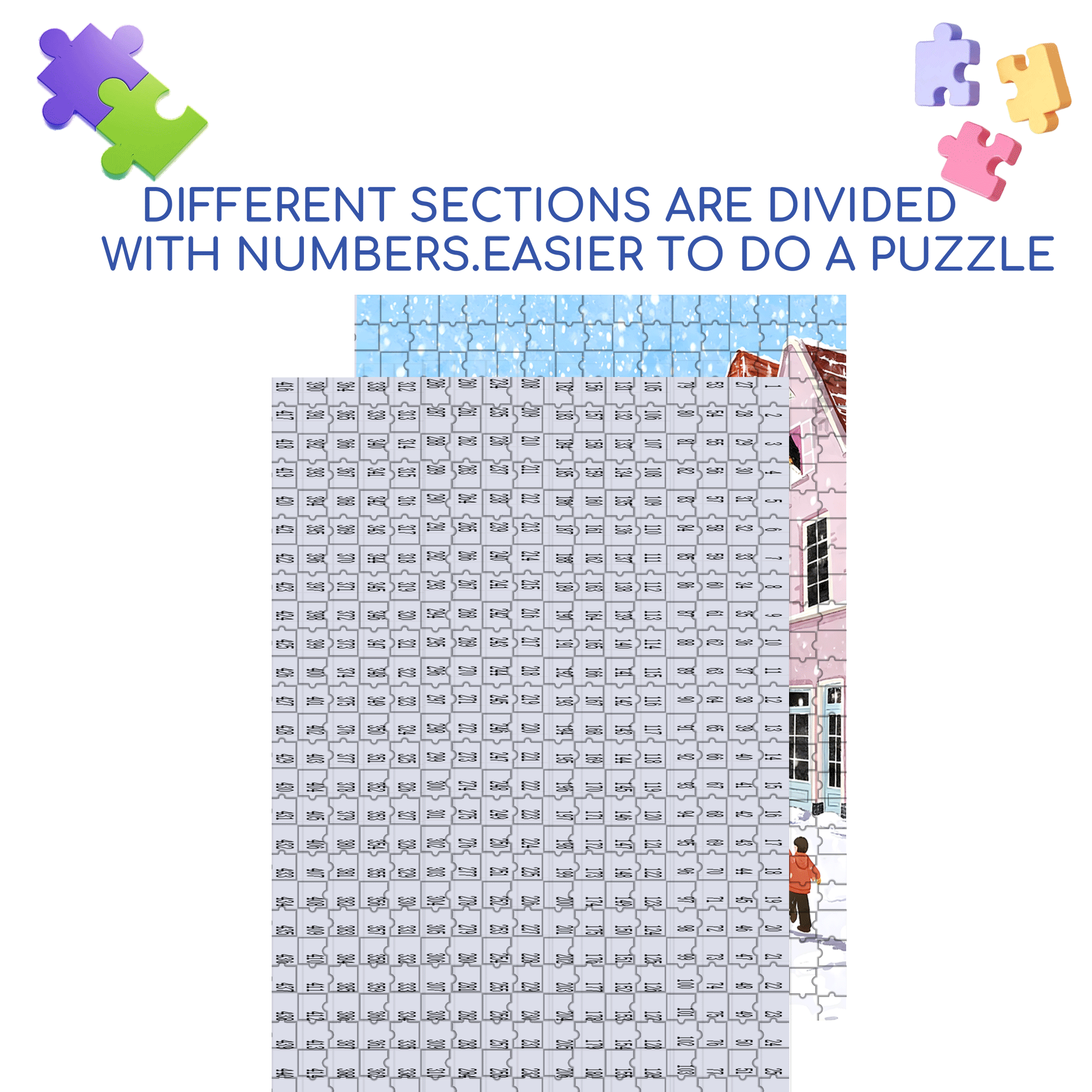 Make A Big Snowman 500pcs/1000pcs Jigsaw Puzzle, Scratch-Resistant, Interactive Family Game & Brain-Boosting DIY Decor, Perfect for Halloween, Christmas & New Year Gifts, Family Puzzle Game