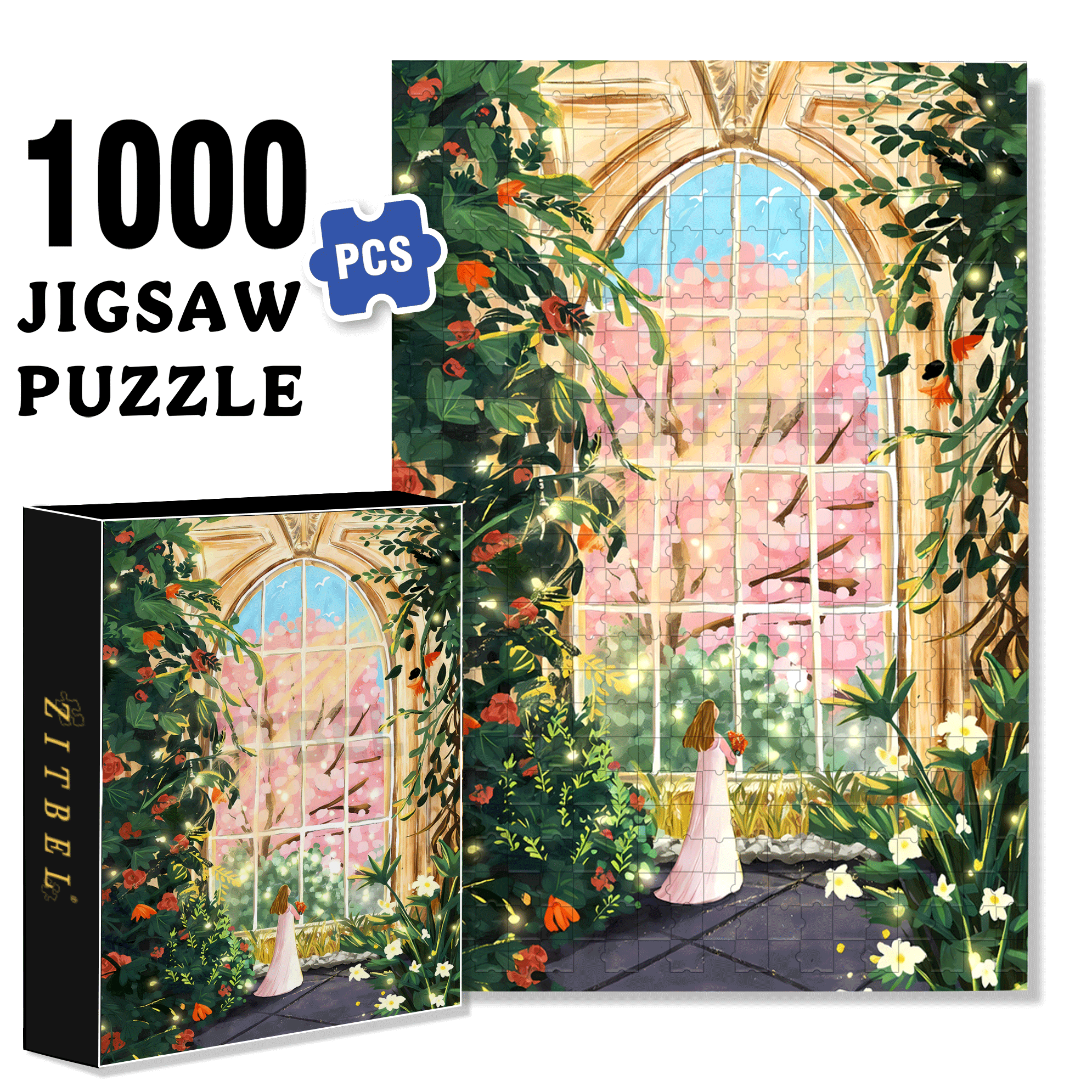 Manor Girl 500pcs/1000pcs Jigsaw Puzzle, Scratch-Resistant, Interactive Family Game & Brain-Boosting DIY Decor, Perfect for Halloween, Christmas & New Year Gifts, Family Puzzle Game