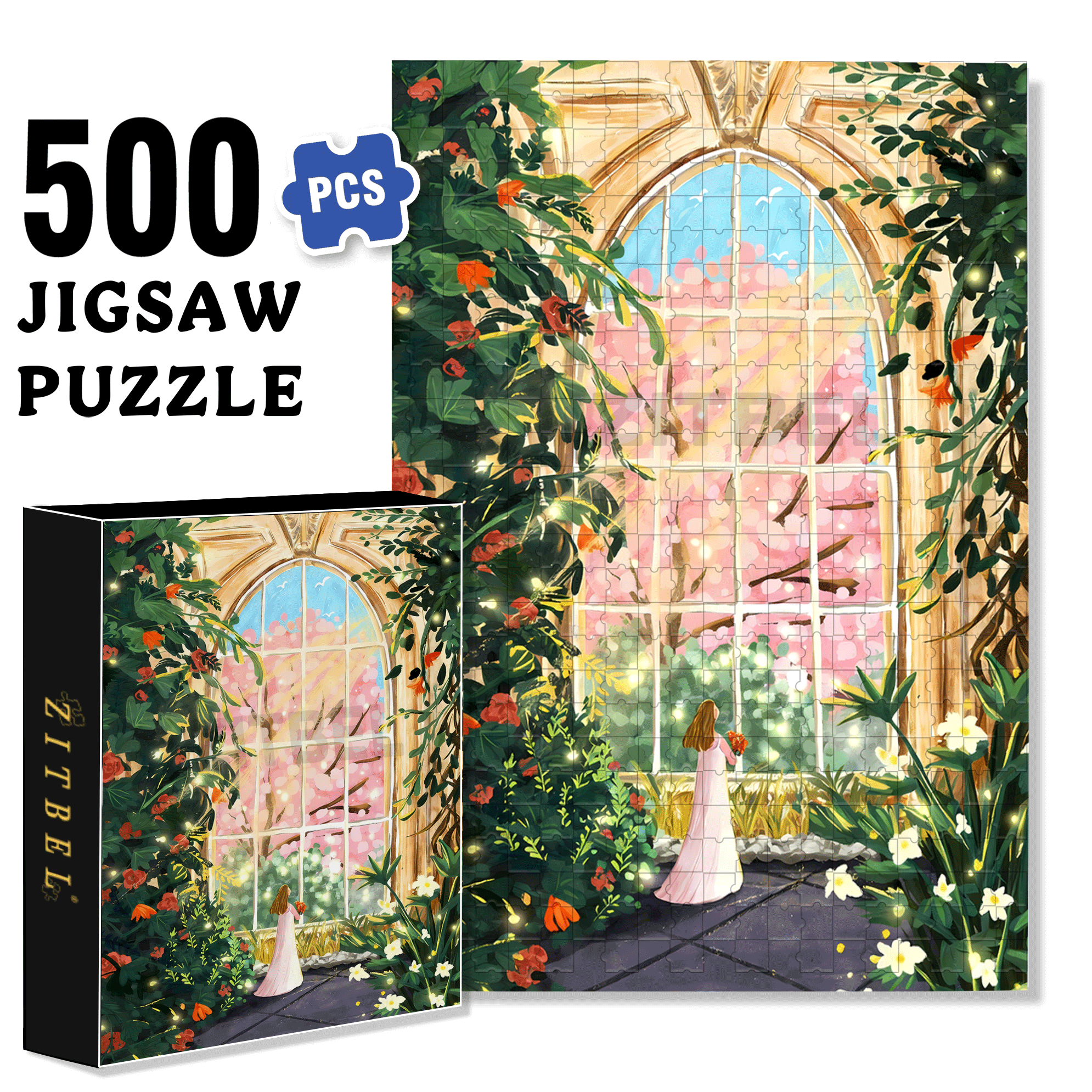 Manor Girl 500pcs/1000pcs Jigsaw Puzzle, Scratch-Resistant, Interactive Family Game & Brain-Boosting DIY Decor, Perfect for Halloween, Christmas & New Year Gifts, Family Puzzle Game