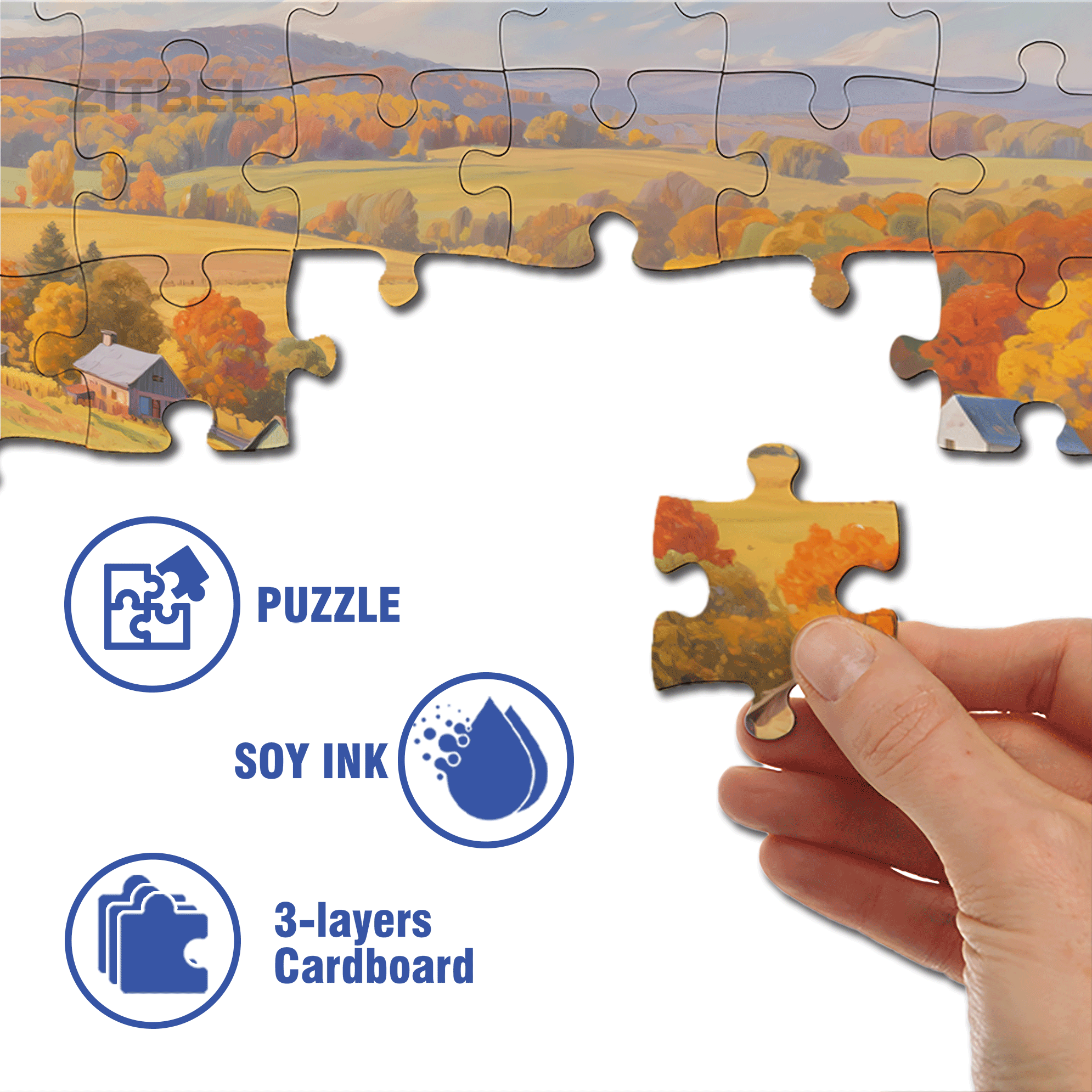Muniu Valley 500pcs/1000pcs Jigsaw Puzzle, Scratch-Resistant, Interactive Family Game & Brain-Boosting DIY Decor, Perfect for Halloween, Christmas & New Year Gifts, Family Puzzle Game