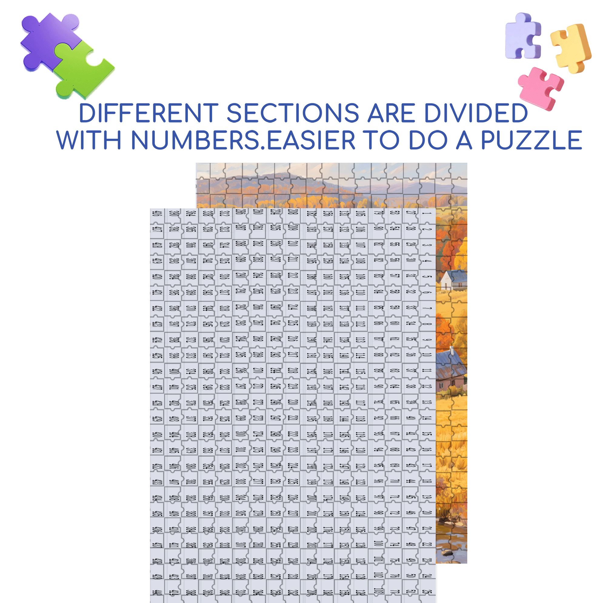 Muniu Valley 500pcs/1000pcs Jigsaw Puzzle, Scratch-Resistant, Interactive Family Game & Brain-Boosting DIY Decor, Perfect for Halloween, Christmas & New Year Gifts, Family Puzzle Game