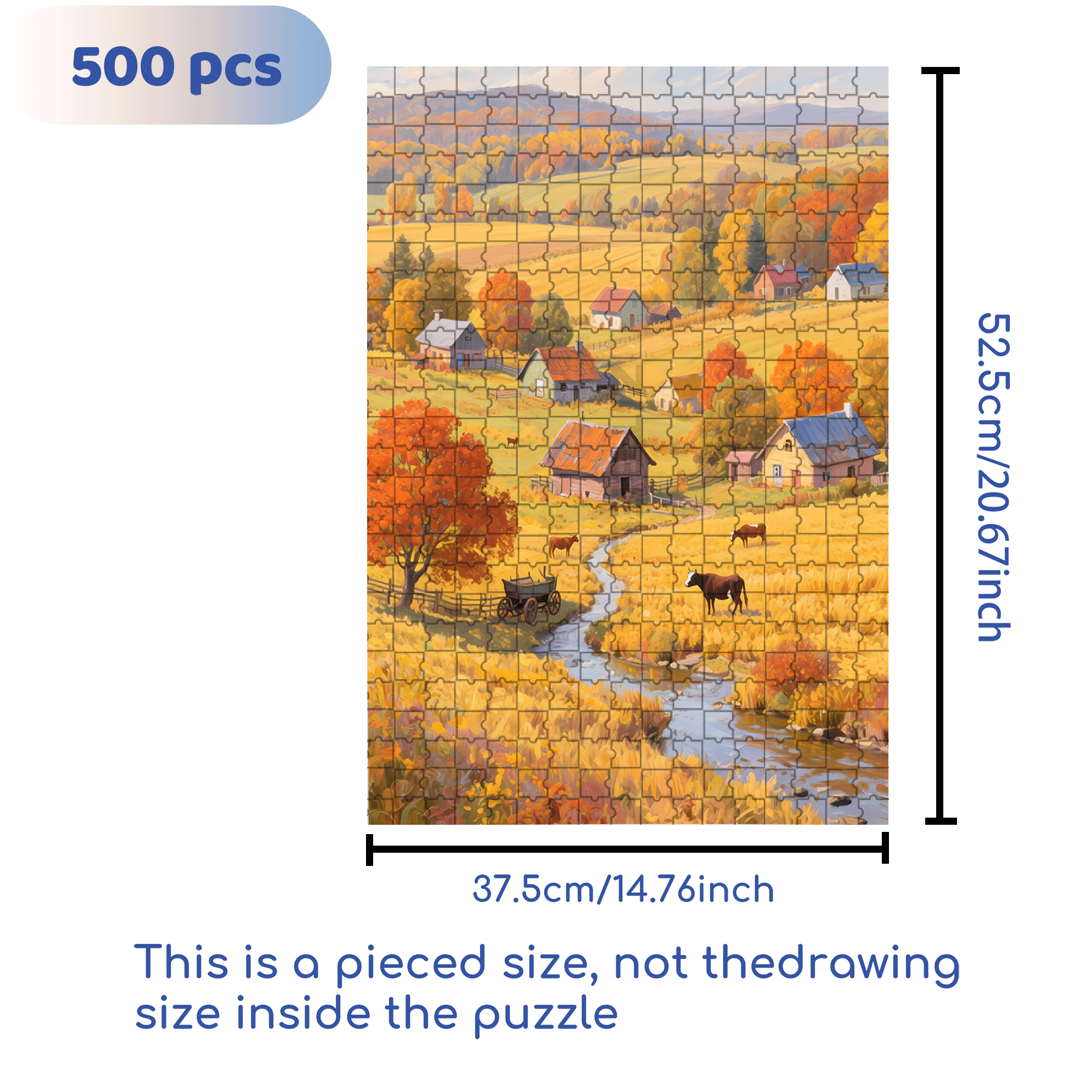 Muniu Valley 500pcs/1000pcs Jigsaw Puzzle, Scratch-Resistant, Interactive Family Game & Brain-Boosting DIY Decor, Perfect for Halloween, Christmas & New Year Gifts, Family Puzzle Game