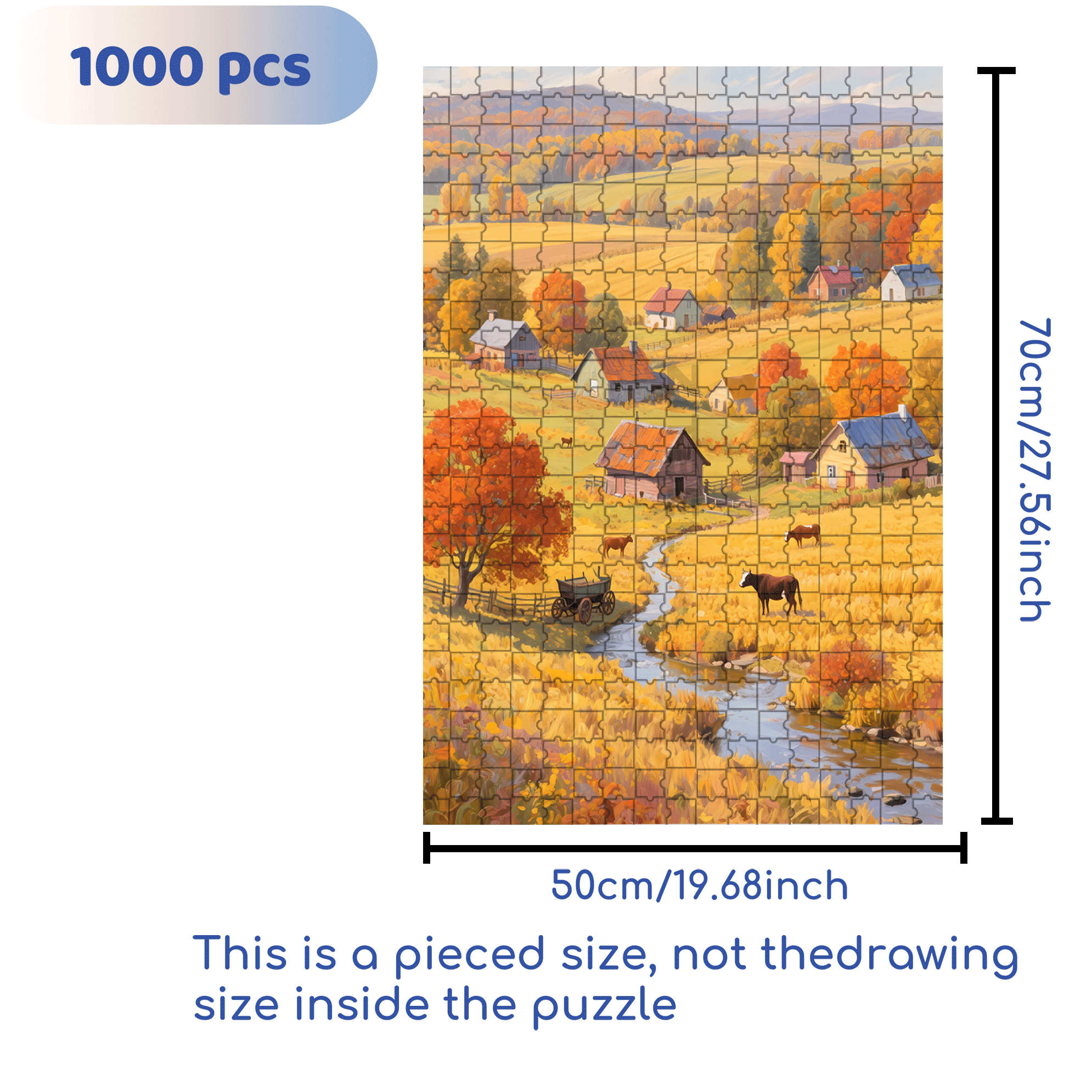 Muniu Valley 500pcs/1000pcs Jigsaw Puzzle, Scratch-Resistant, Interactive Family Game & Brain-Boosting DIY Decor, Perfect for Halloween, Christmas & New Year Gifts, Family Puzzle Game