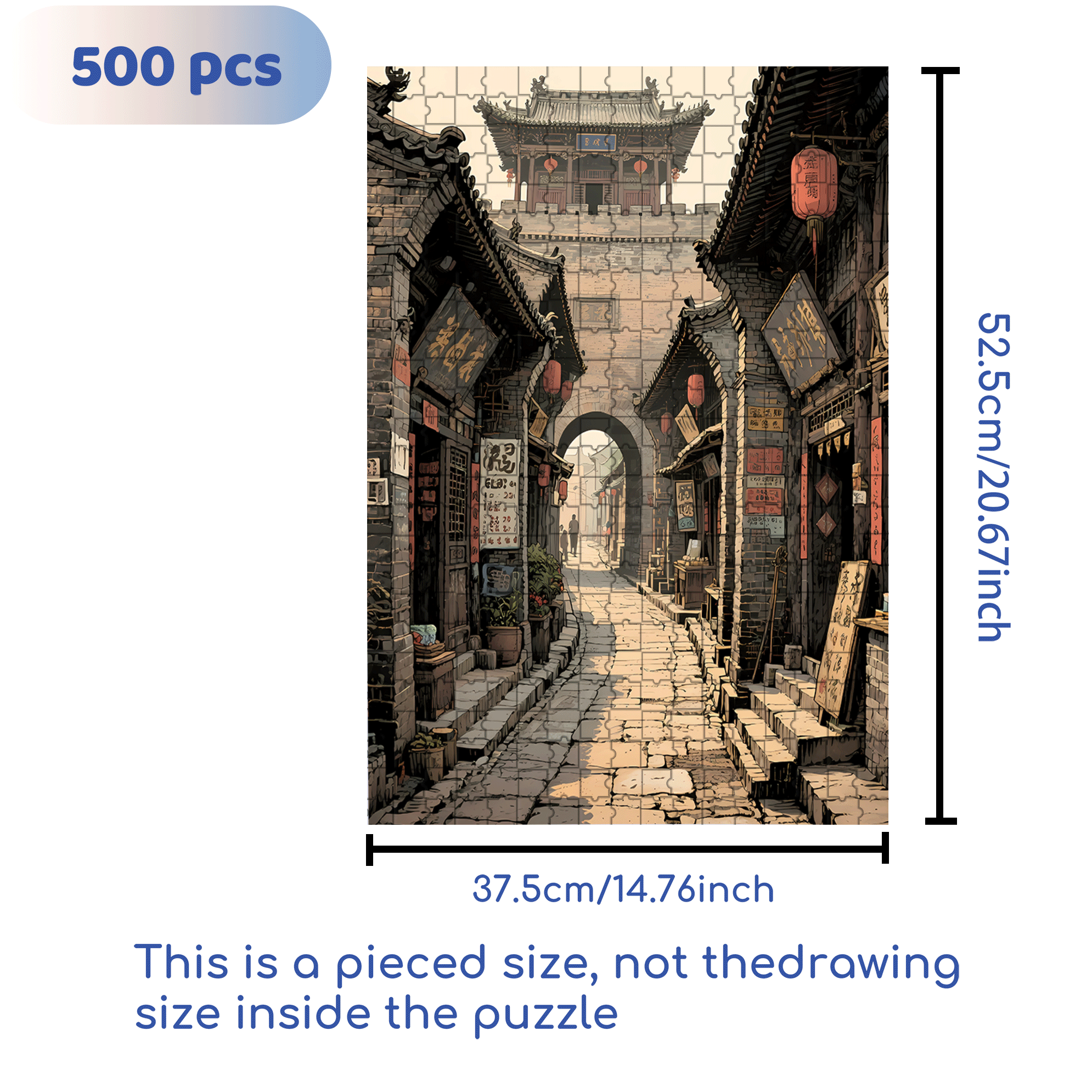 Narrow Winding Path 500pcs/1000pcs Jigsaw Puzzle, Scratch-Resistant, Interactive Family Game & Brain-Boosting DIY Decor, Perfect for Halloween, Christmas & New Year Gifts, Family Puzzle Game