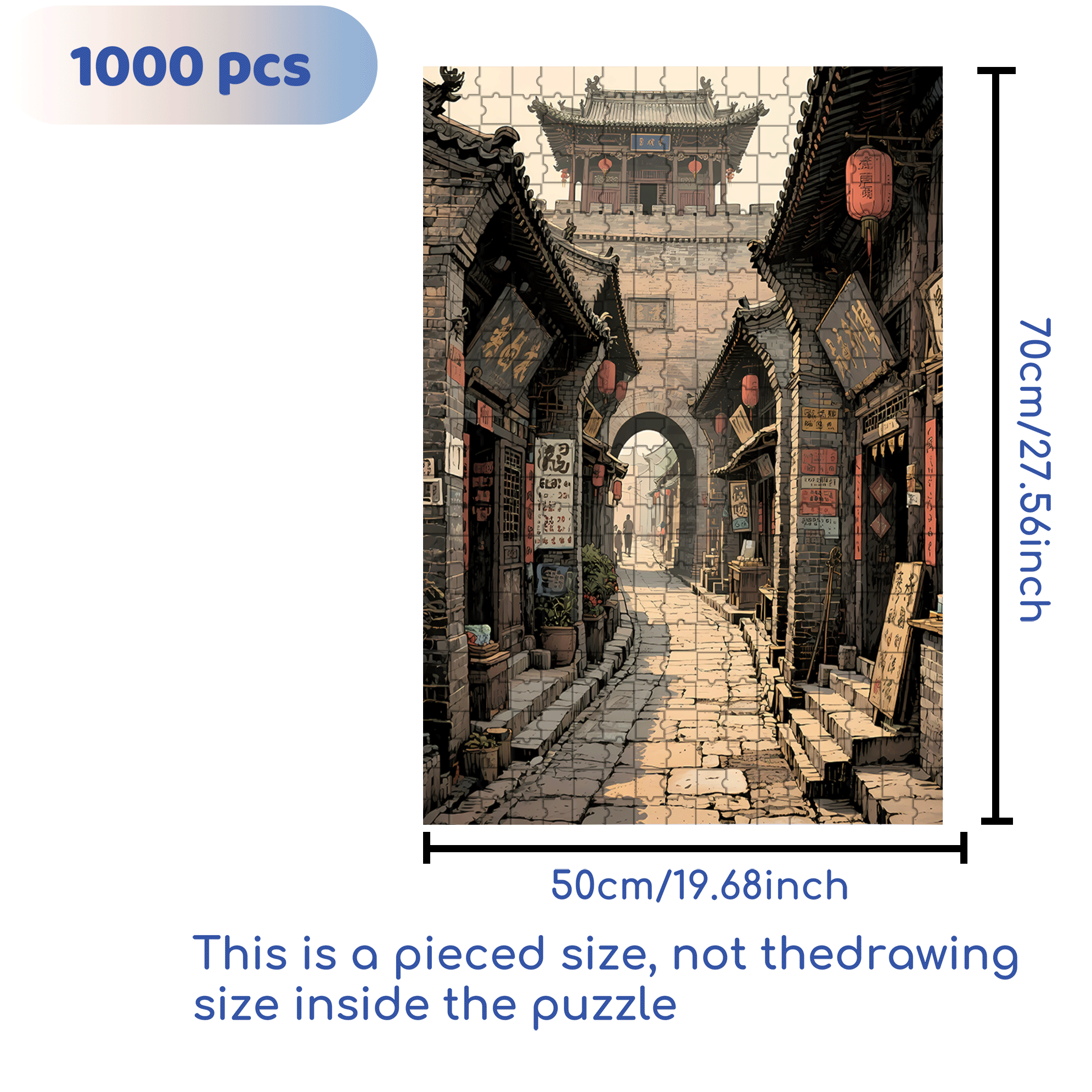 Narrow Winding Path 500pcs/1000pcs Jigsaw Puzzle, Scratch-Resistant, Interactive Family Game & Brain-Boosting DIY Decor, Perfect for Halloween, Christmas & New Year Gifts, Family Puzzle Game