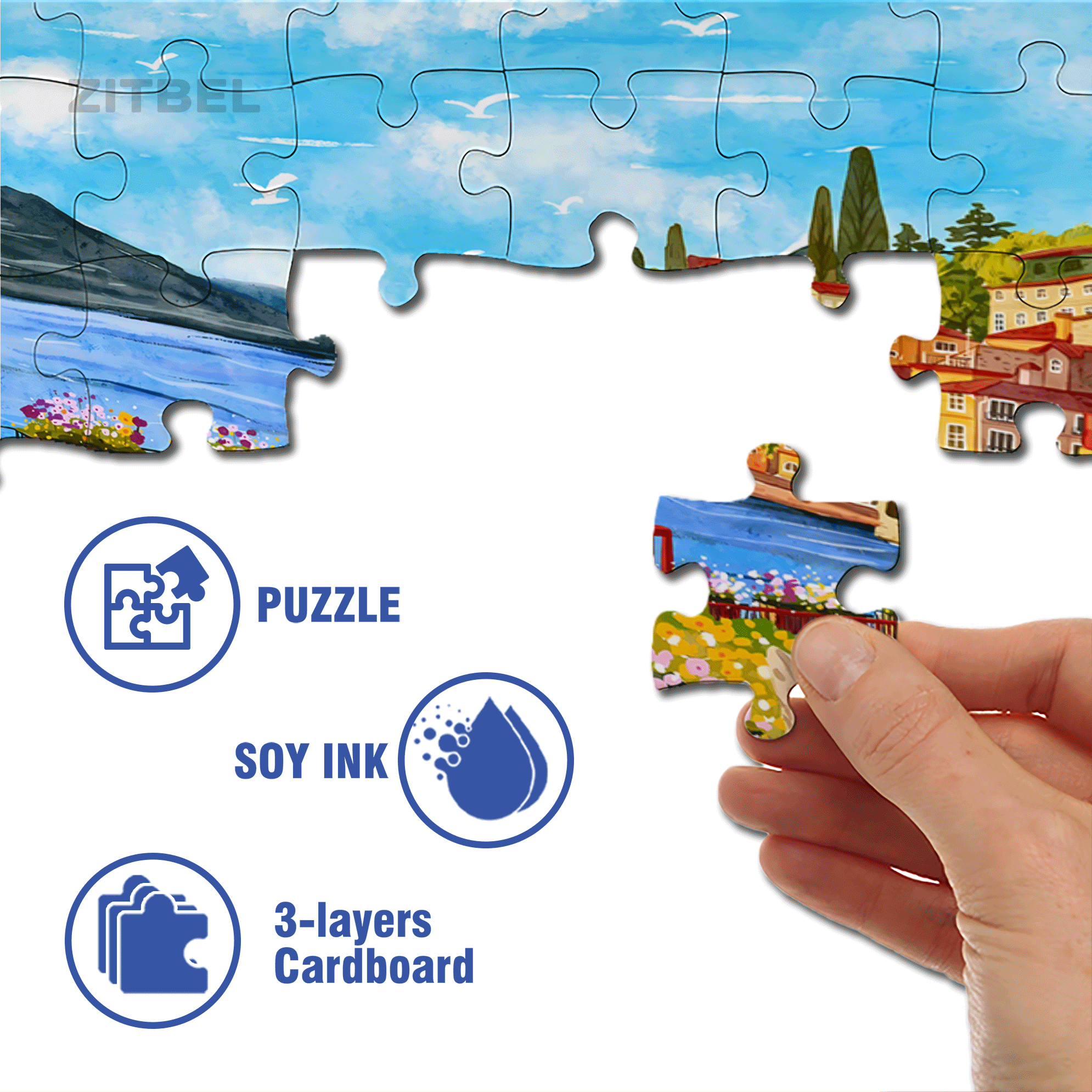 Pleasant 500pcs/1000pcs Jigsaw Puzzle, Scratch-Resistant, Interactive Family Game & Brain-Boosting DIY Decor, Perfect for Halloween, Christmas & New Year Gifts, Family Puzzle Game