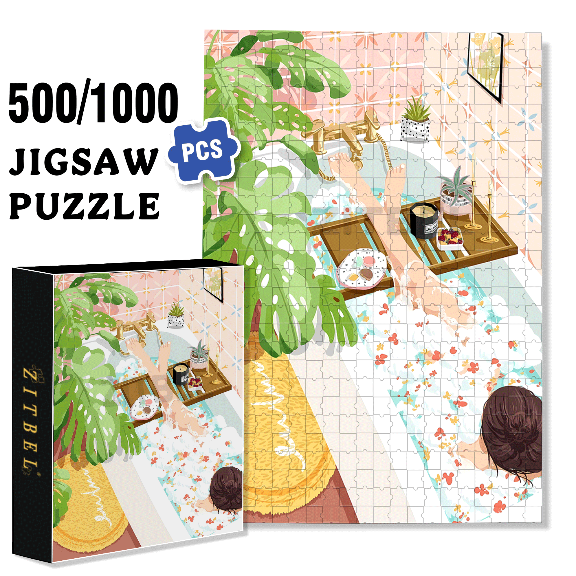 Please Do Not Disturb 500pcs/1000pcs Jigsaw Puzzle, Scratch-Resistant, Interactive Family Game & Brain-Boosting DIY Decor, Perfect for Halloween, Christmas & New Year Gifts, Family Puzzle Game