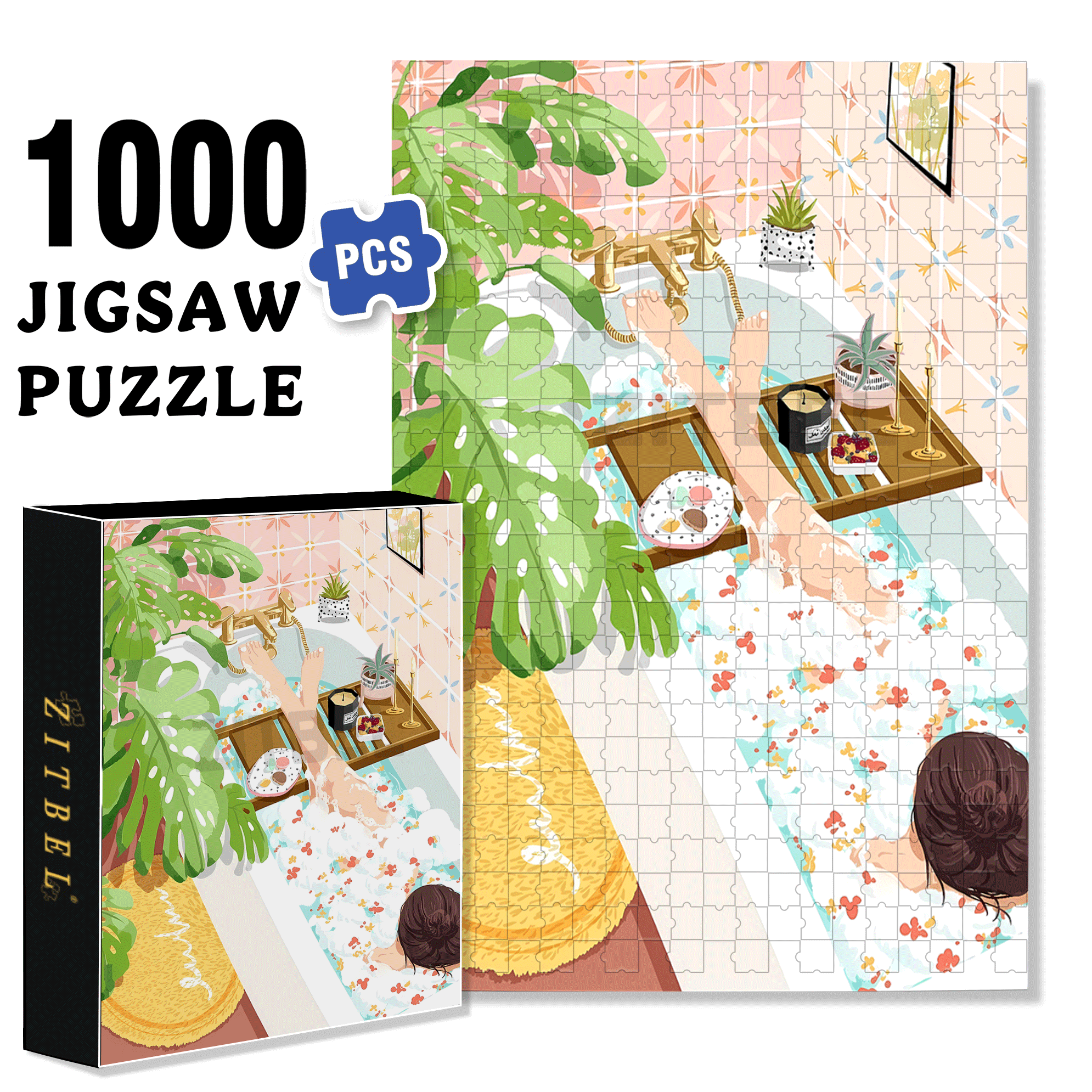 Please Do Not Disturb 500pcs/1000pcs Jigsaw Puzzle, Scratch-Resistant, Interactive Family Game & Brain-Boosting DIY Decor, Perfect for Halloween, Christmas & New Year Gifts, Family Puzzle Game