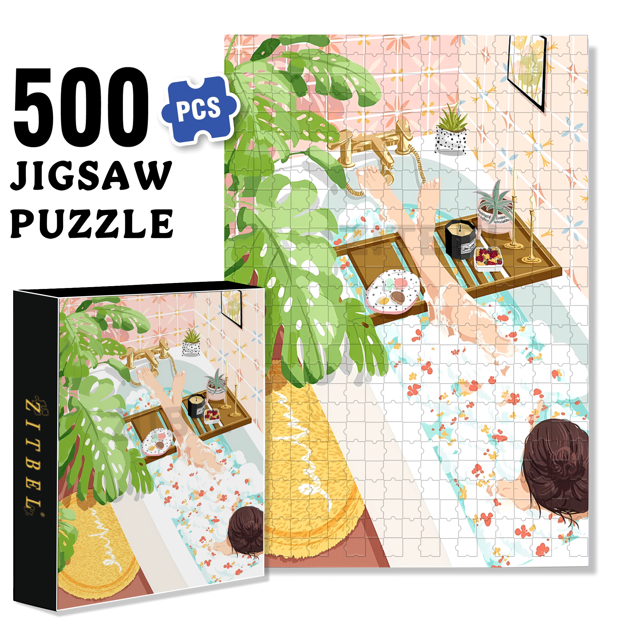 Please Do Not Disturb 500pcs/1000pcs Jigsaw Puzzle, Scratch-Resistant, Interactive Family Game & Brain-Boosting DIY Decor, Perfect for Halloween, Christmas & New Year Gifts, Family Puzzle Game