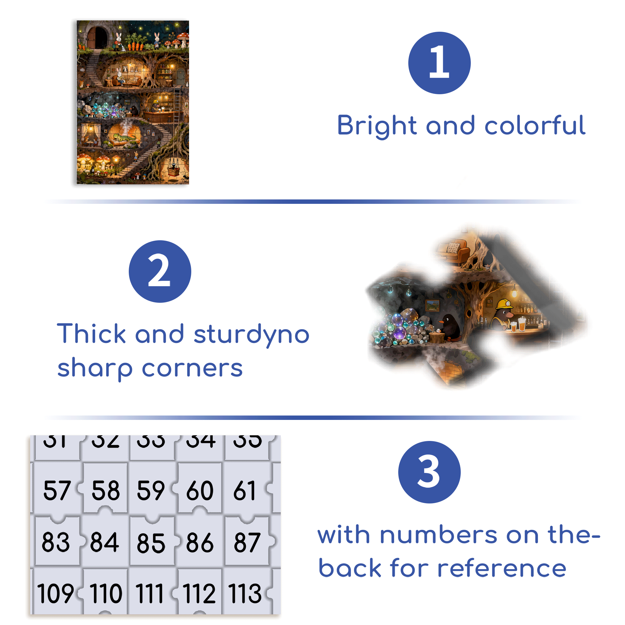 Rabbit City 500pcs/1000pcs Jigsaw Puzzle, Scratch-Resistant, Interactive Family Game & Brain-Boosting DIY Decor, Perfect for Halloween, Christmas & New Year Gifts, Family Puzzle Game