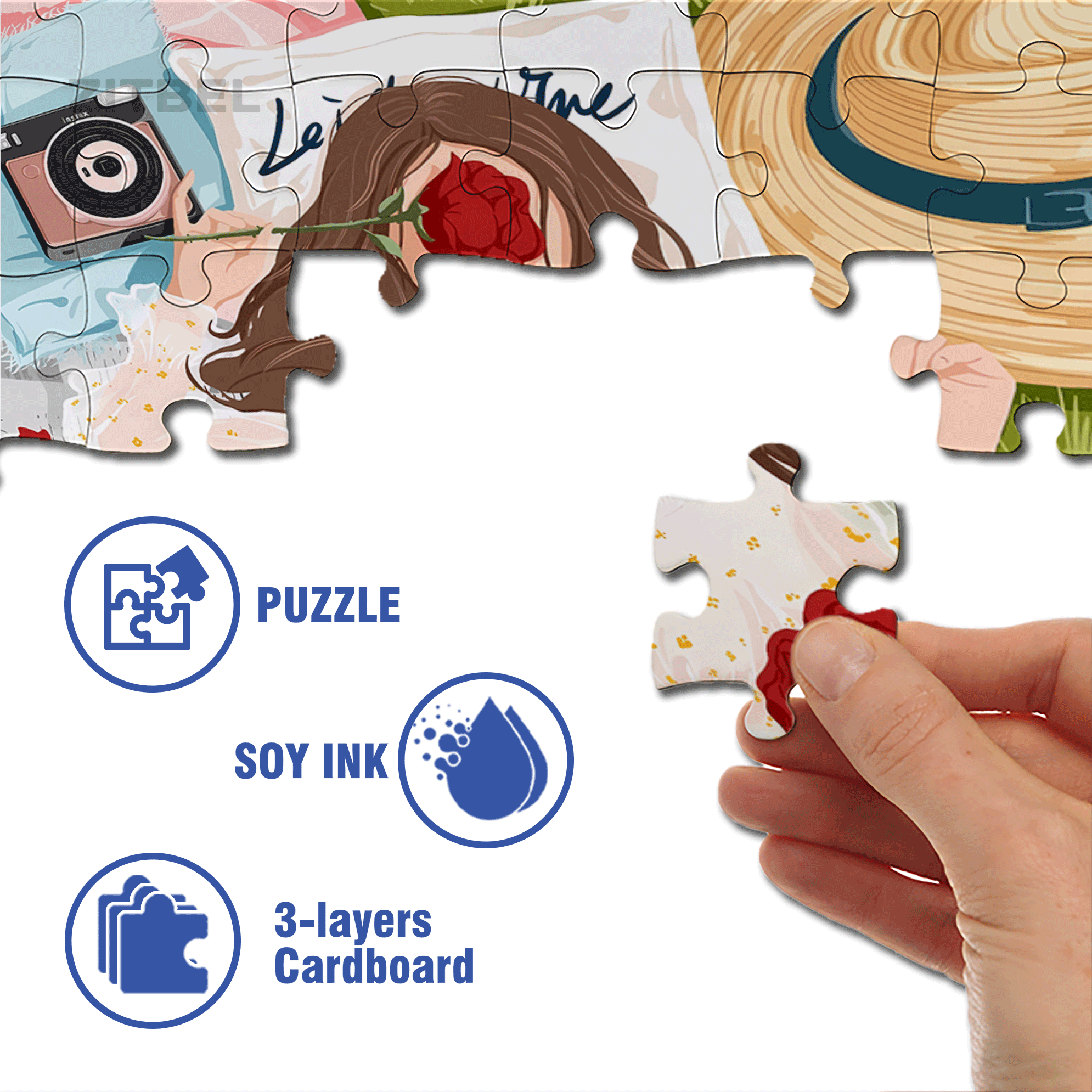 Rose Lover 500pcs/1000pcs Jigsaw Puzzle, Scratch-Resistant, Interactive Family Game & Brain-Boosting DIY Decor, Perfect for Halloween, Christmas & New Year Gifts, Family Puzzle Game