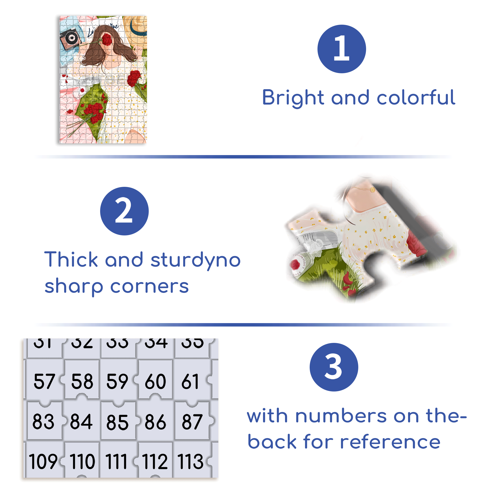 Rose Lover 500pcs/1000pcs Jigsaw Puzzle, Scratch-Resistant, Interactive Family Game & Brain-Boosting DIY Decor, Perfect for Halloween, Christmas & New Year Gifts, Family Puzzle Game