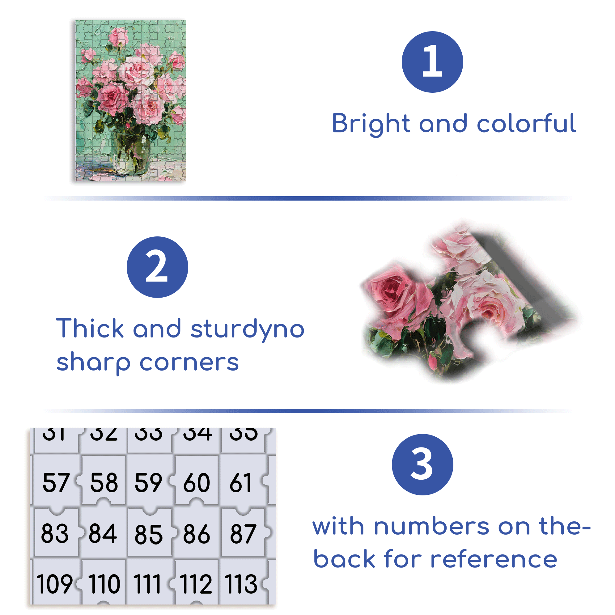 Roses In A Vase 500pcs/1000pcs Jigsaw Puzzle, Scratch-Resistant, Interactive Family Game & Brain-Boosting DIY Decor, Perfect for Halloween, Christmas & New Year Gifts, Family Puzzle Game