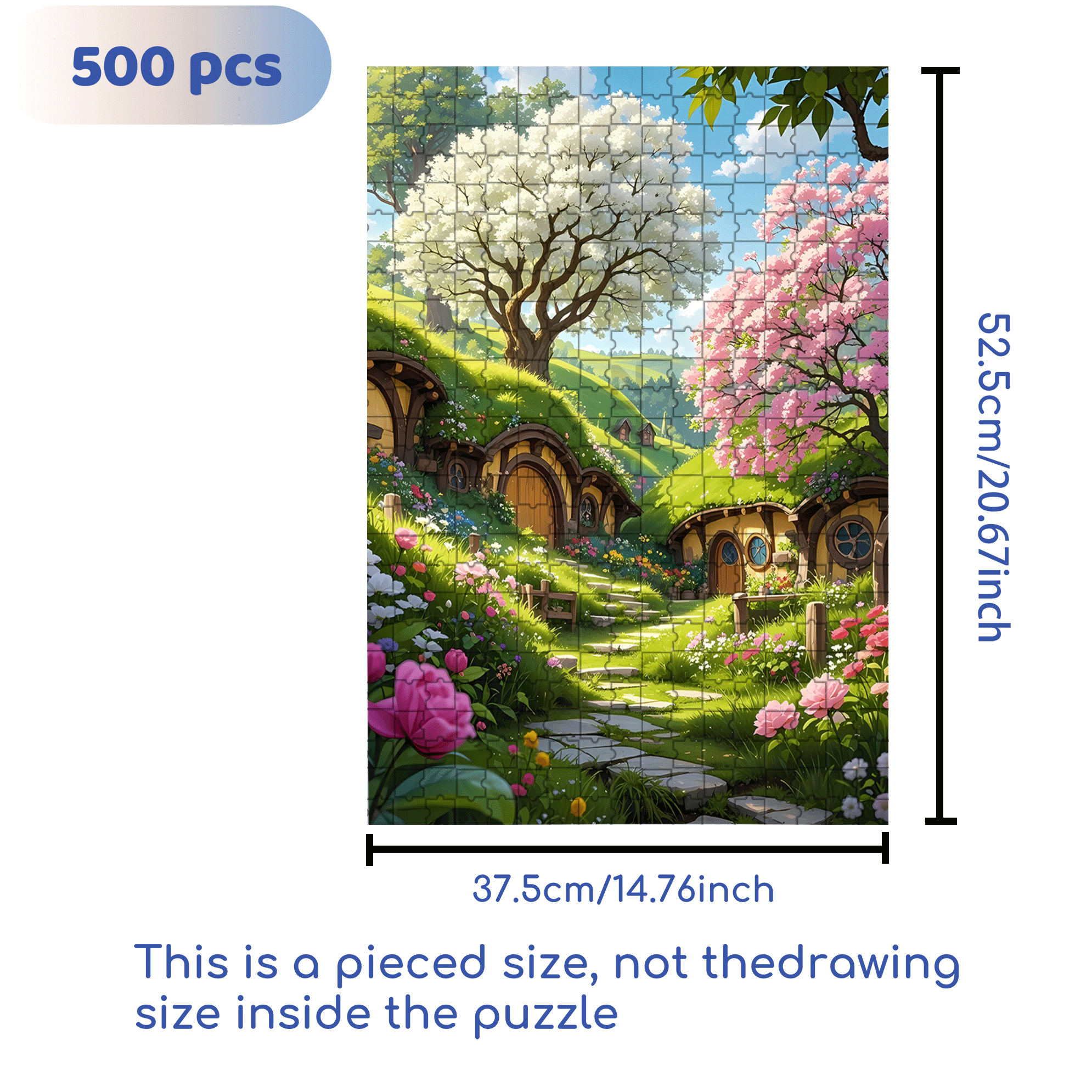 Southern Town 500pcs/1000pcs Jigsaw Puzzle, Scratch-Resistant, Interactive Family Game & Brain-Boosting DIY Decor, Perfect for Halloween, Christmas & New Year Gifts, Family Puzzle Game