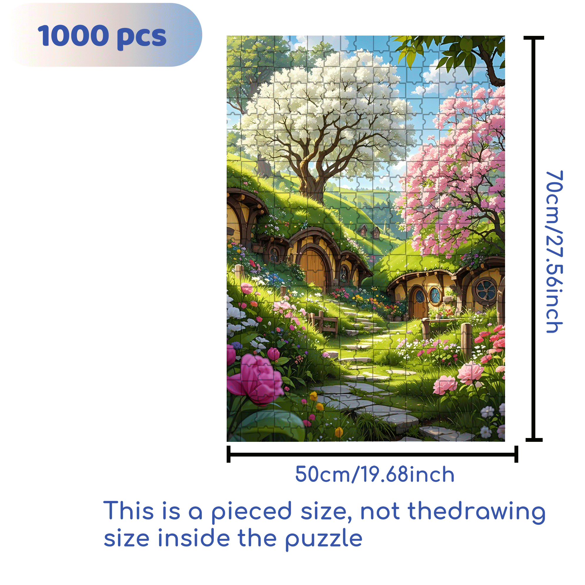 Southern Town 500pcs/1000pcs Jigsaw Puzzle, Scratch-Resistant, Interactive Family Game & Brain-Boosting DIY Decor, Perfect for Halloween, Christmas & New Year Gifts, Family Puzzle Game