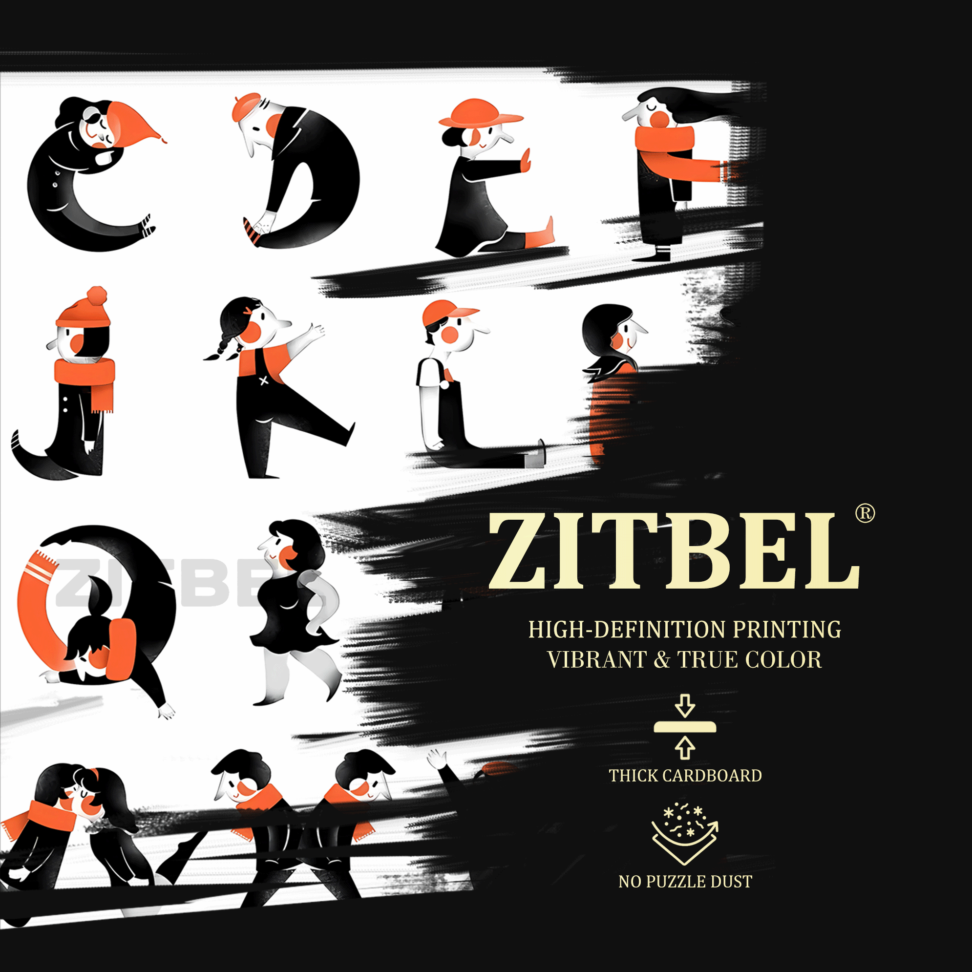 26 Letters 500pcs/1000pcs Jigsaw Puzzle, Scratch-Resistant, Interactive Family Game & Brain-Boosting DIY Decor, Perfect for Halloween, Christmas & New Year Gifts, Family Puzzle Game