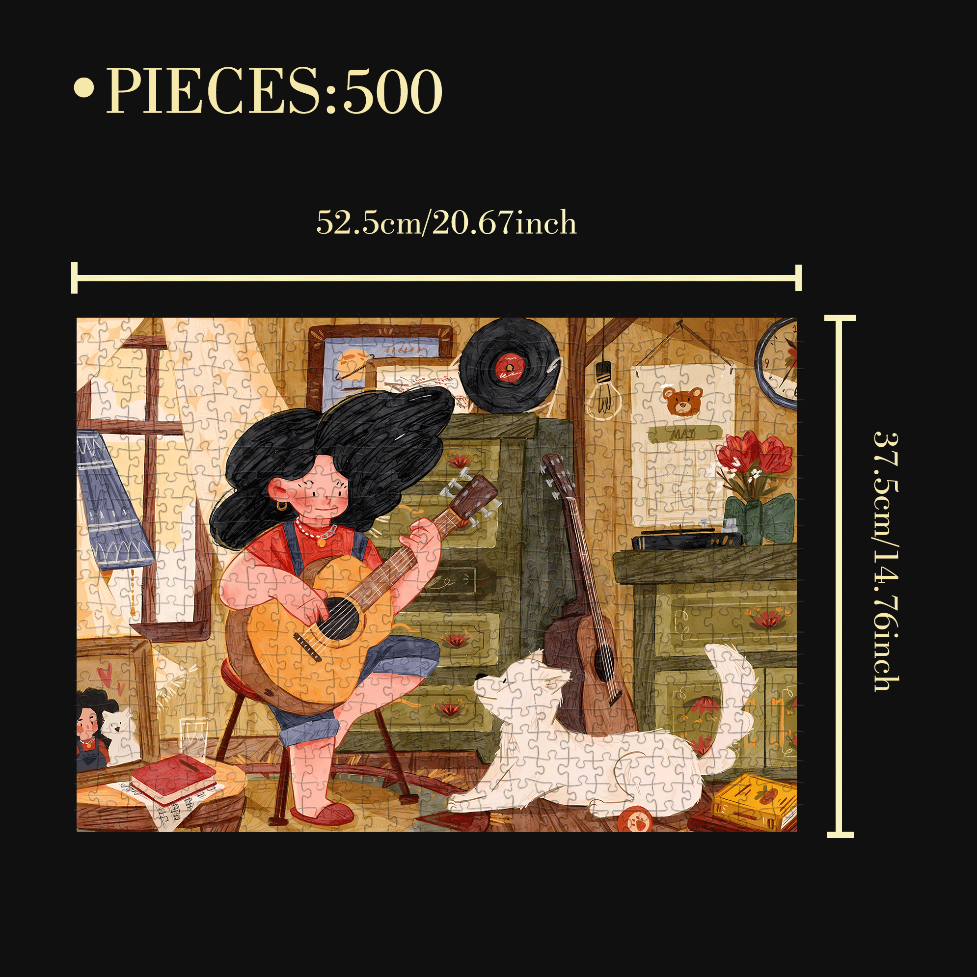 A Slow Afternoon Of Sunshine 500pcs/1000pcs Jigsaw Puzzle, Scratch-Resistant, Interactive Family Game & Brain-Boosting DIY Decor, Perfect for Halloween, Christmas & New Year Gifts, Family Puzzle Game