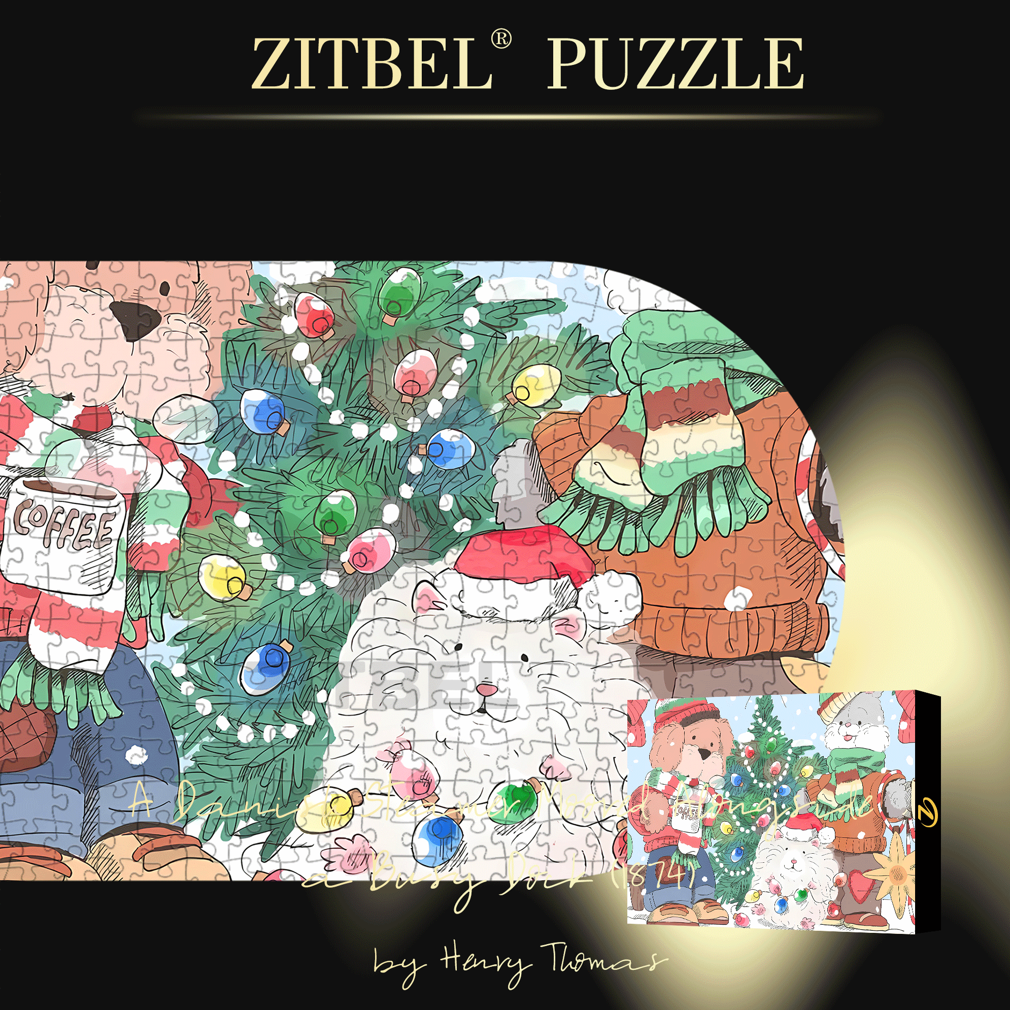 Christmas Gathering 500pcs/1000pcs Jigsaw Puzzle, Scratch-Resistant, Interactive Family Game & Brain-Boosting DIY Decor, Perfect for Halloween, Christmas & New Year Gifts, Family Puzzle Game