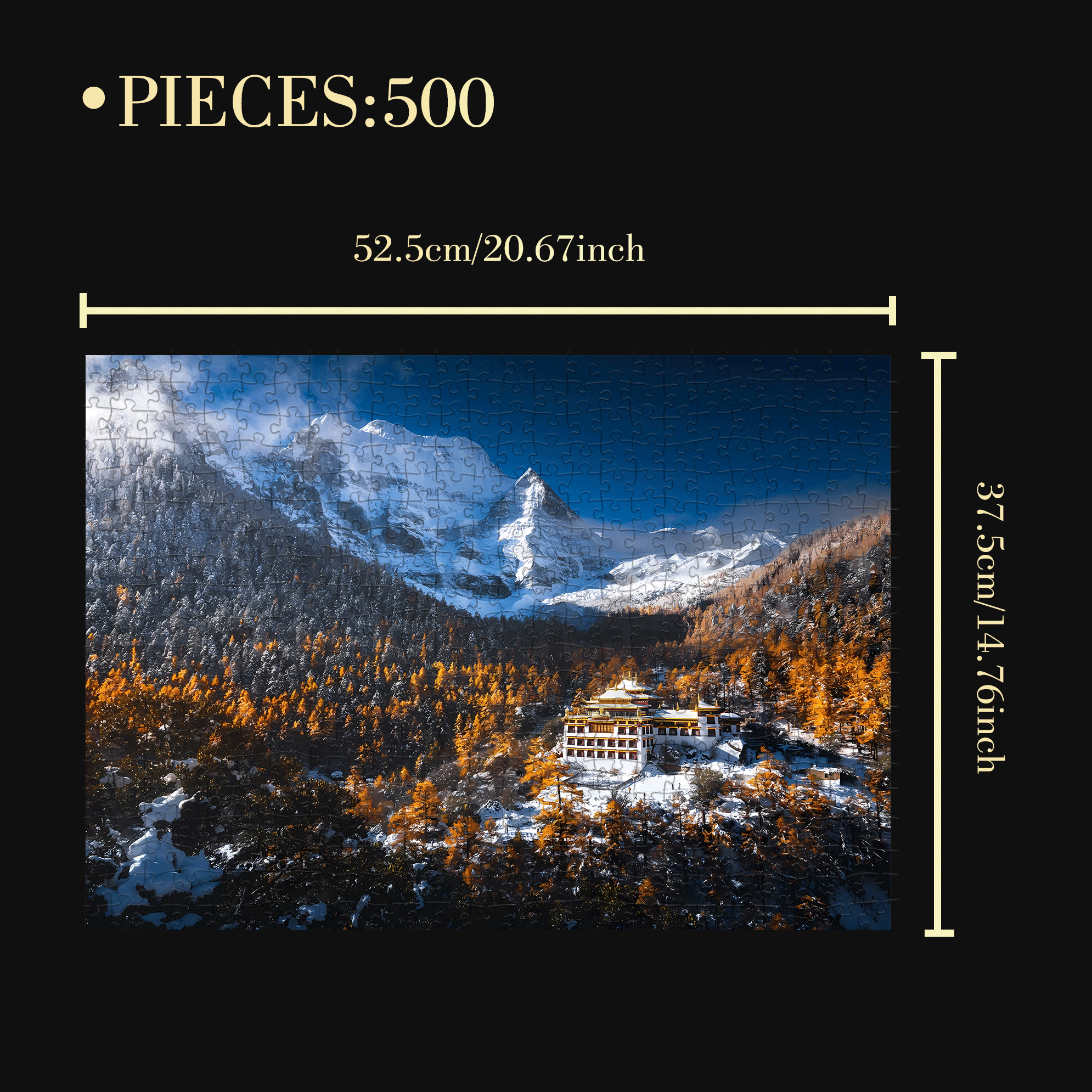 Daocheng Yading 2 500pcs/1000pcs Jigsaw Puzzle, Scratch-Resistant, Interactive Family Game & Brain-Boosting DIY Decor, Perfect for Halloween, Christmas & New Year Gifts, Family Puzzle Game