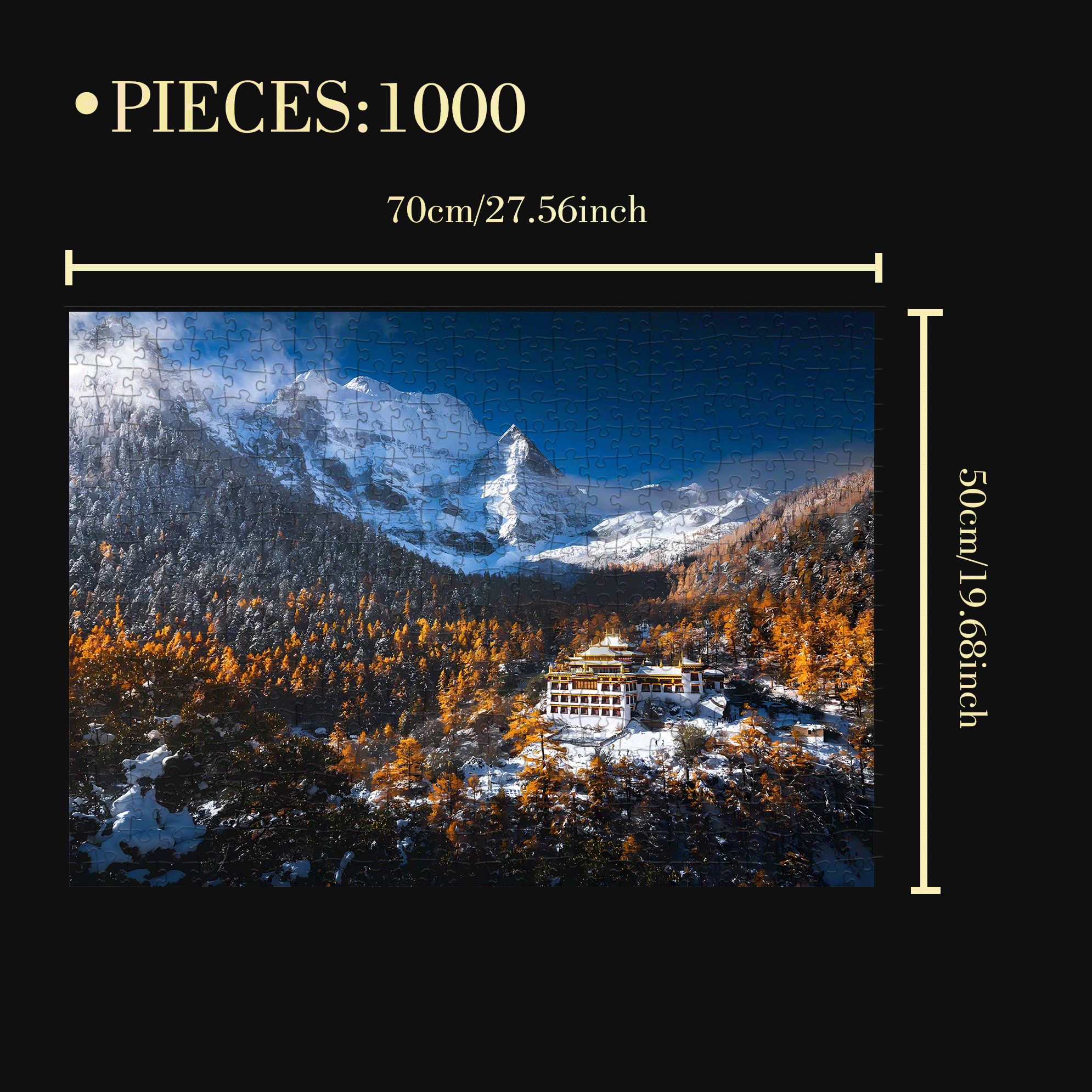 Daocheng Yading 2 500pcs/1000pcs Jigsaw Puzzle, Scratch-Resistant, Interactive Family Game & Brain-Boosting DIY Decor, Perfect for Halloween, Christmas & New Year Gifts, Family Puzzle Game