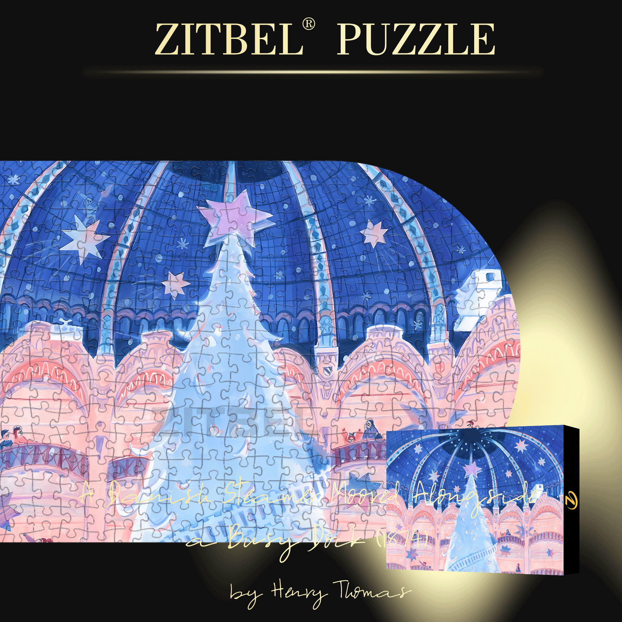 Happy Holidays 2 500pcs/1000pcs Jigsaw Puzzle, Scratch-Resistant, Interactive Family Game & Brain-Boosting DIY Decor, Perfect for Halloween, Christmas & New Year Gifts, Family Puzzle Game
