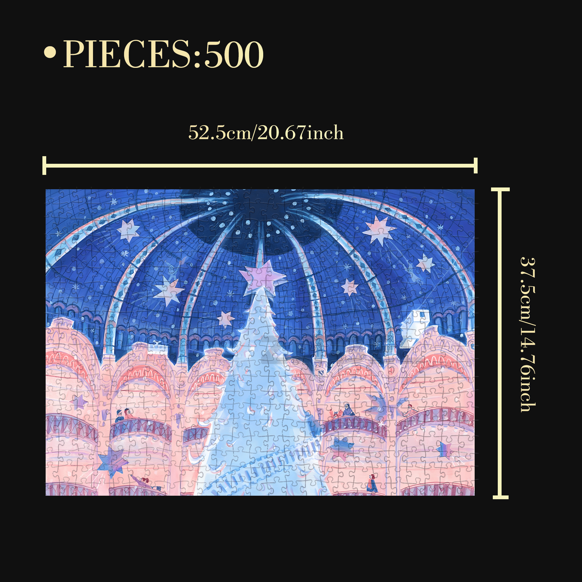 Happy Holidays 2 500pcs/1000pcs Jigsaw Puzzle, Scratch-Resistant, Interactive Family Game & Brain-Boosting DIY Decor, Perfect for Halloween, Christmas & New Year Gifts, Family Puzzle Game