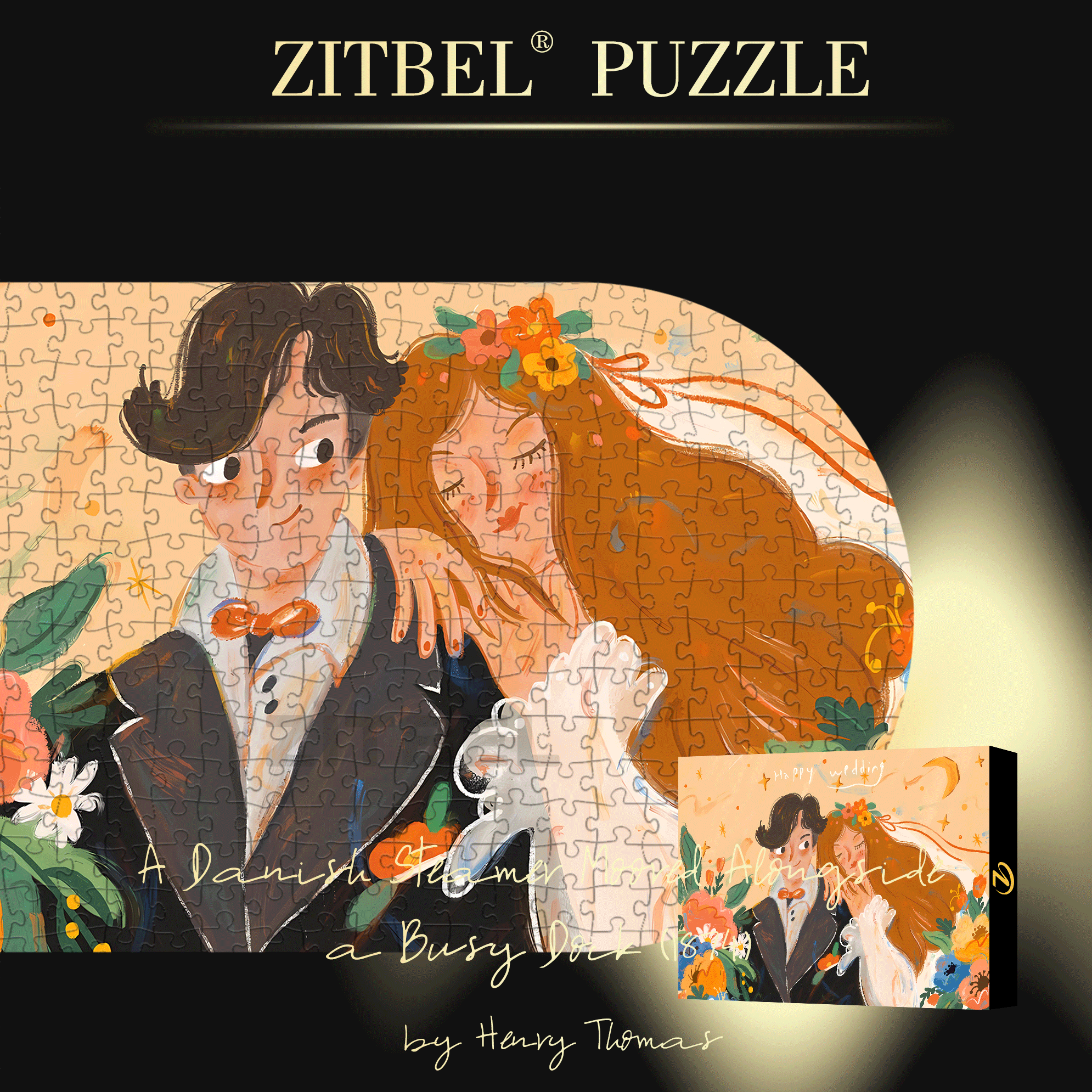 I Wish You Happiness 500pcs/1000pcs Jigsaw Puzzle, Scratch-Resistant, Interactive Family Game & Brain-Boosting DIY Decor, Perfect for Halloween, Christmas & New Year Gifts, Family Puzzle Game