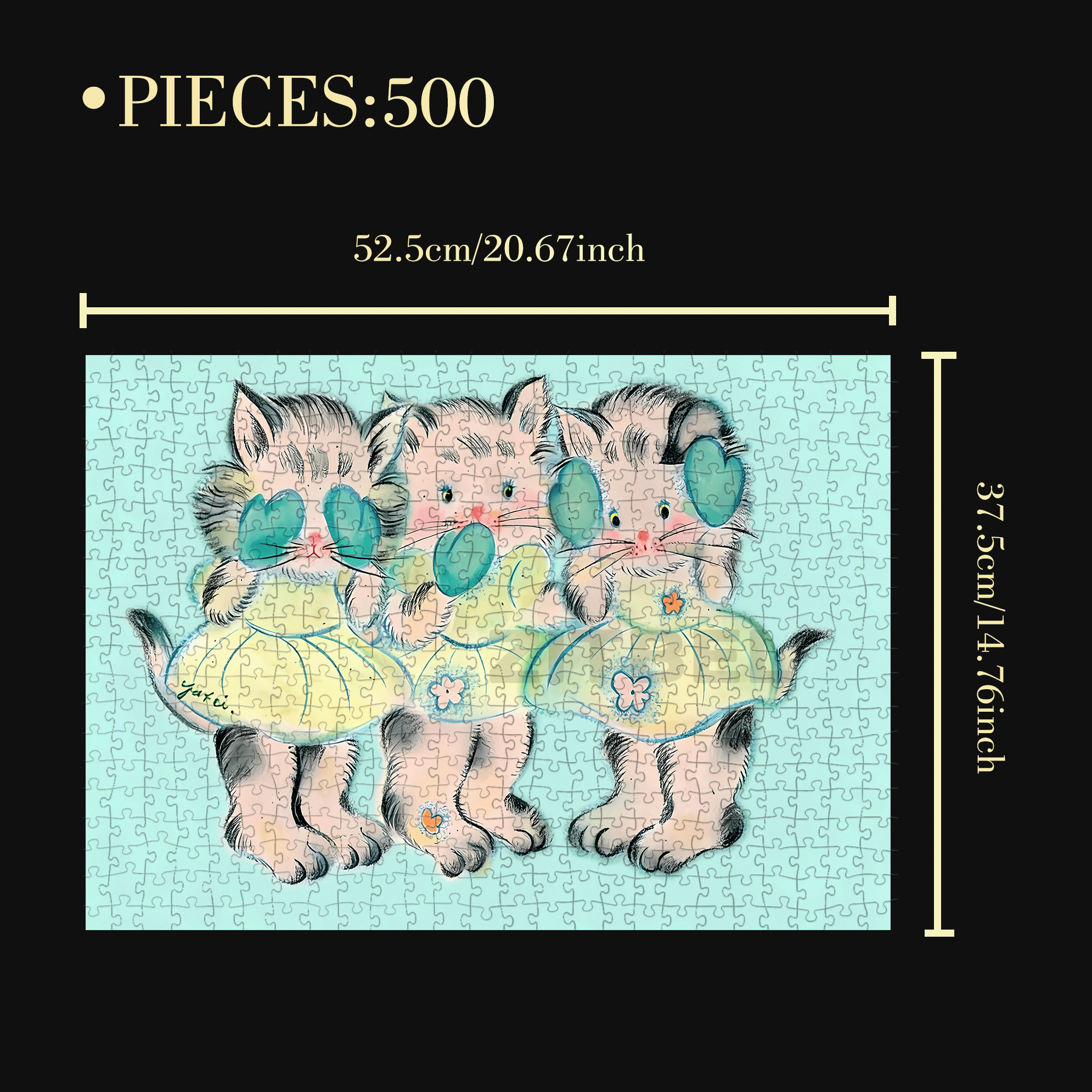 Kitten Club 2 500pcs/1000pcs Jigsaw Puzzle, Scratch-Resistant, Interactive Family Game & Brain-Boosting DIY Decor, Perfect for Halloween, Christmas & New Year Gifts, Family Puzzle Game