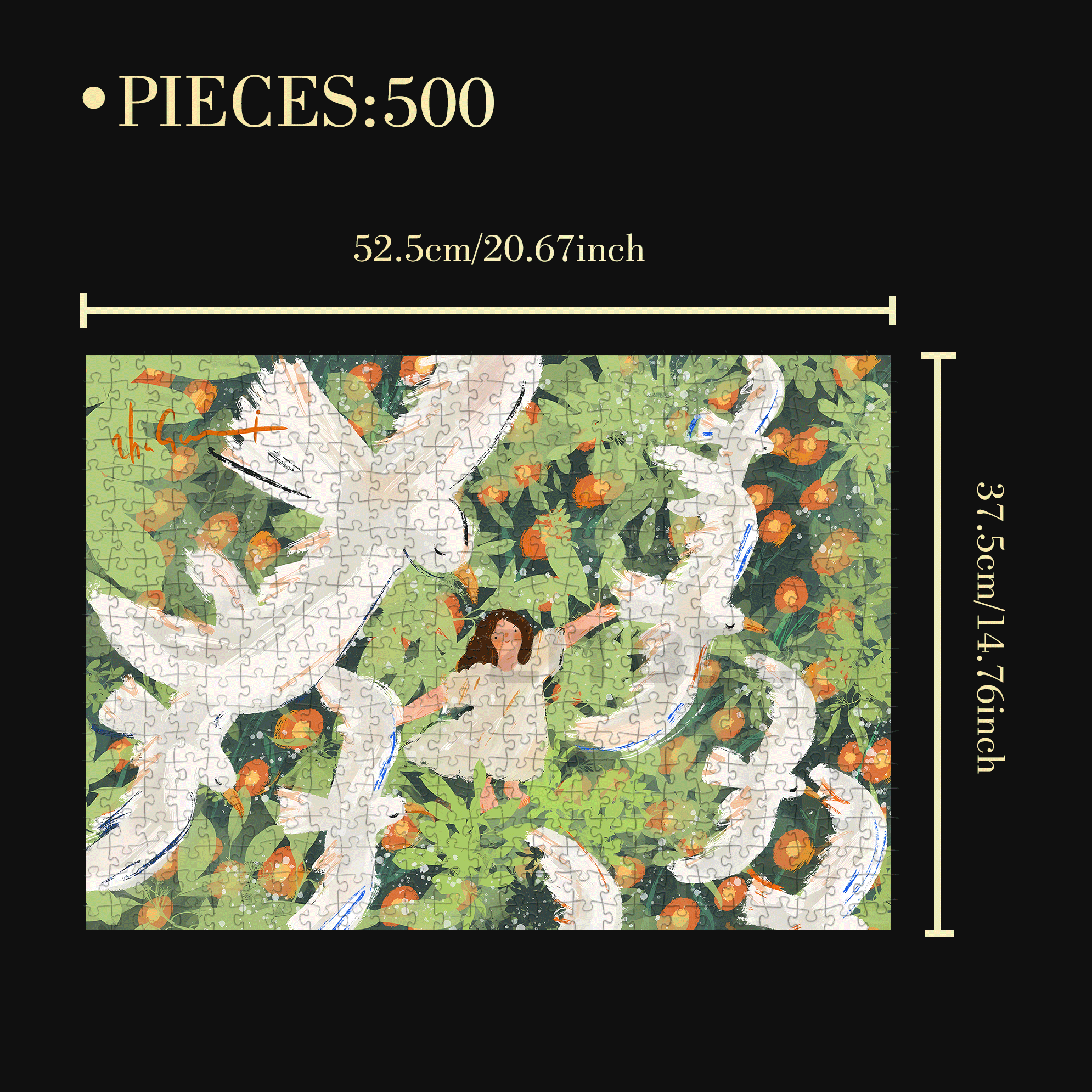 Listening To The Wind's Song 500pcs/1000pcs Jigsaw Puzzle, Scratch-Resistant, Interactive Family Game & Brain-Boosting DIY Decor, Perfect for Halloween, Christmas & New Year Gifts, Family Puzzle Game
