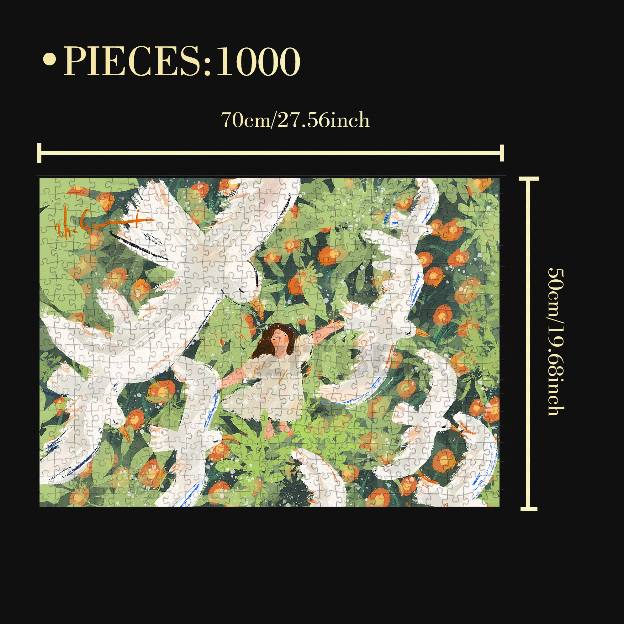 Listening To The Wind's Song 500pcs/1000pcs Jigsaw Puzzle, Scratch-Resistant, Interactive Family Game & Brain-Boosting DIY Decor, Perfect for Halloween, Christmas & New Year Gifts, Family Puzzle Game