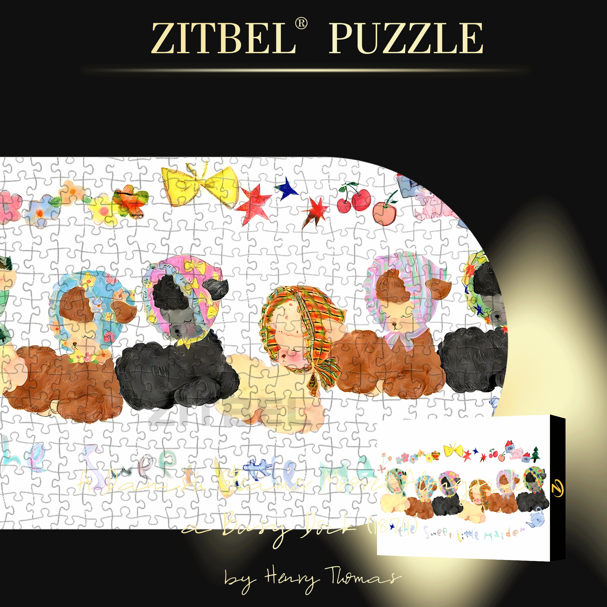 Little Sheep Girl 500pcs/1000pcs Jigsaw Puzzle, Scratch-Resistant, Interactive Family Game & Brain-Boosting DIY Decor, Perfect for Halloween, Christmas & New Year Gifts, Family Puzzle Game