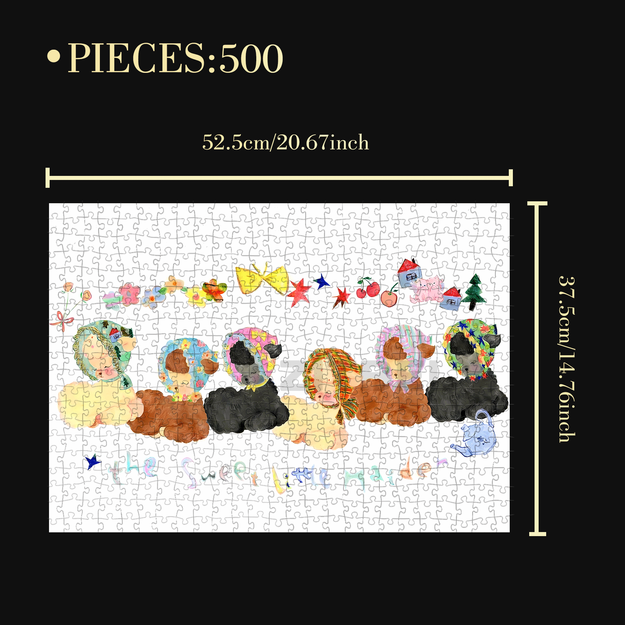 Little Sheep Girl 500pcs/1000pcs Jigsaw Puzzle, Scratch-Resistant, Interactive Family Game & Brain-Boosting DIY Decor, Perfect for Halloween, Christmas & New Year Gifts, Family Puzzle Game