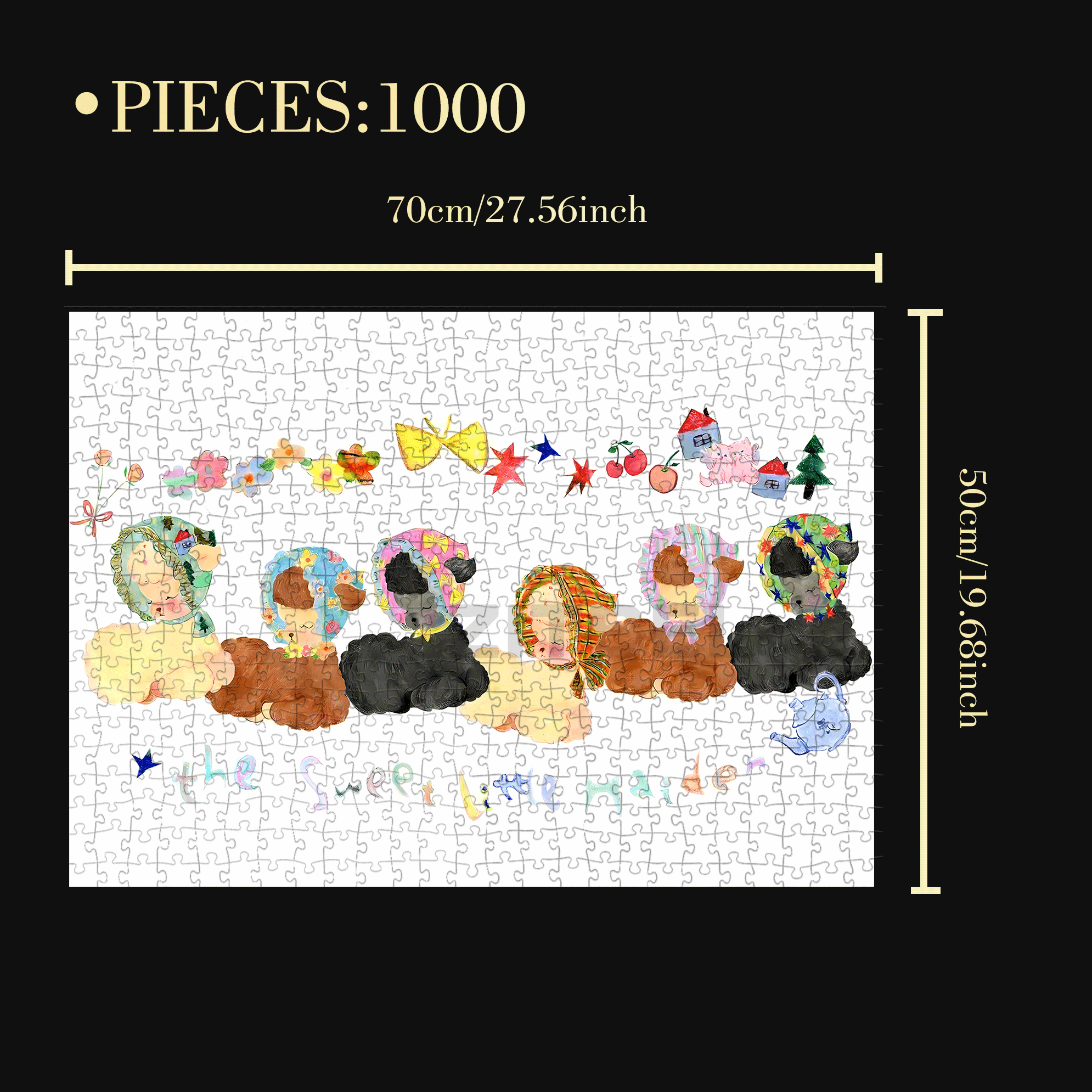 Little Sheep Girl 500pcs/1000pcs Jigsaw Puzzle, Scratch-Resistant, Interactive Family Game & Brain-Boosting DIY Decor, Perfect for Halloween, Christmas & New Year Gifts, Family Puzzle Game
