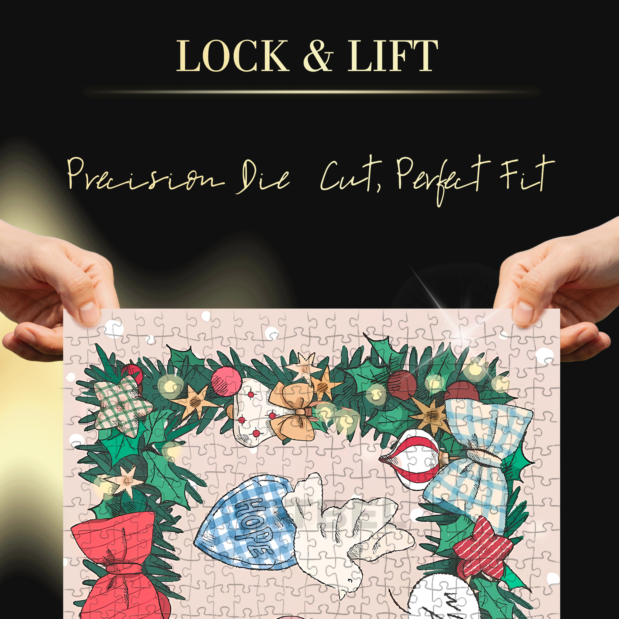 Love & Hope 500pcs/1000pcs Jigsaw Puzzle, Scratch-Resistant, Interactive Family Game & Brain-Boosting DIY Decor, Perfect for Halloween, Christmas & New Year Gifts, Family Puzzle Game